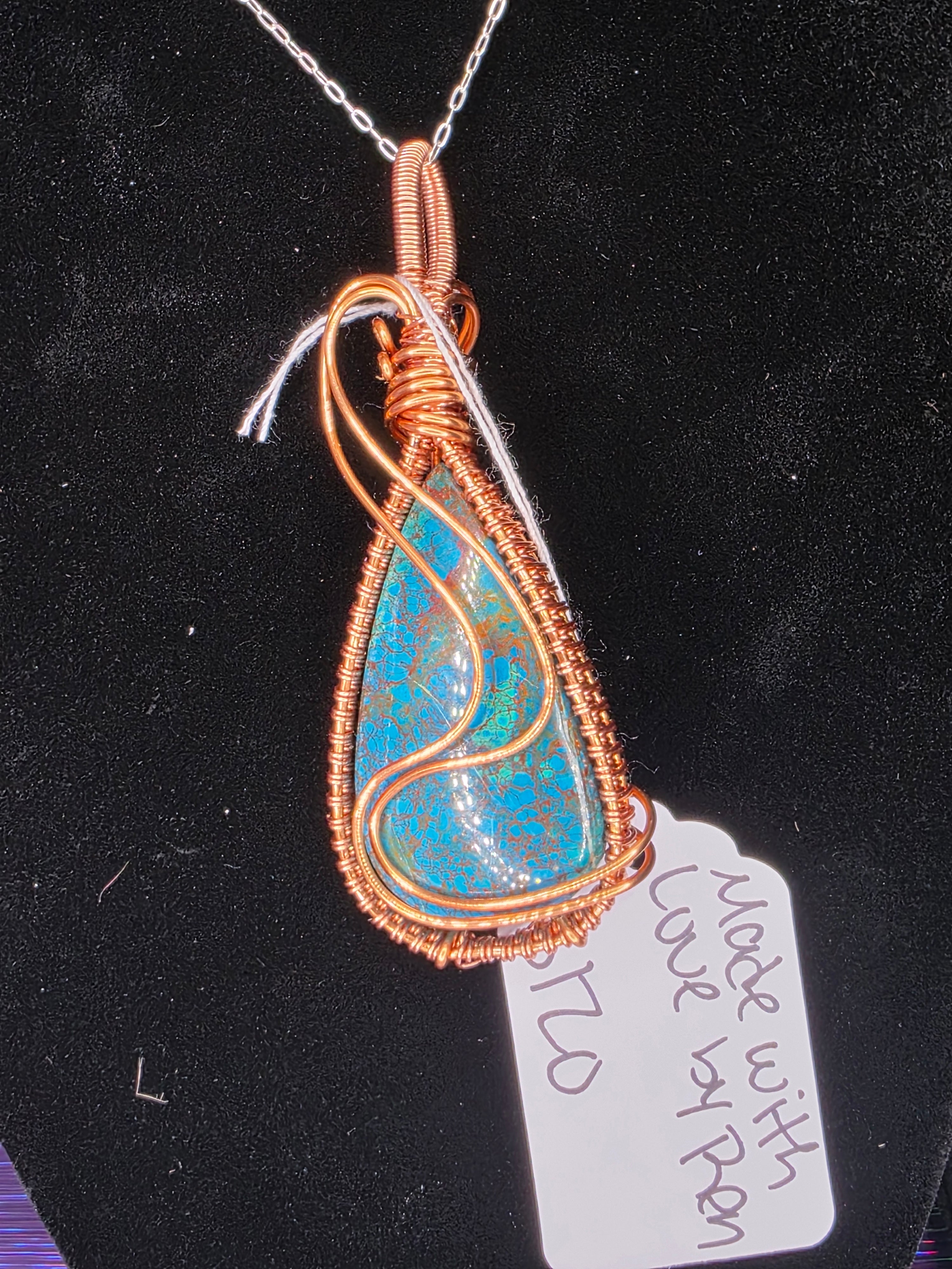 Large Chrysocolla/Shattuckite Pendant