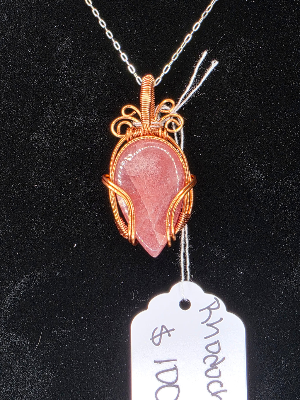 Juicy Rhodochrosite Teardrop Pendant