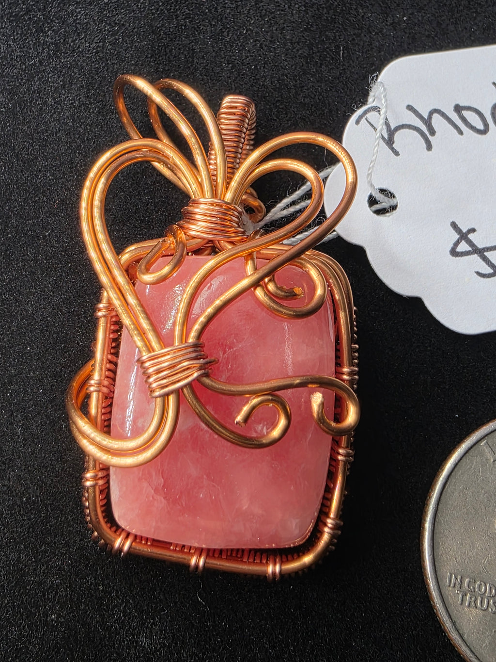 Juicy Rhodochrosite Square Pendant