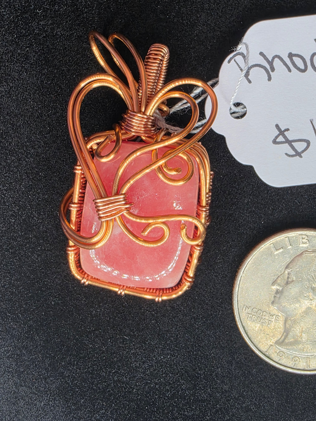 Juicy Rhodochrosite Square Pendant