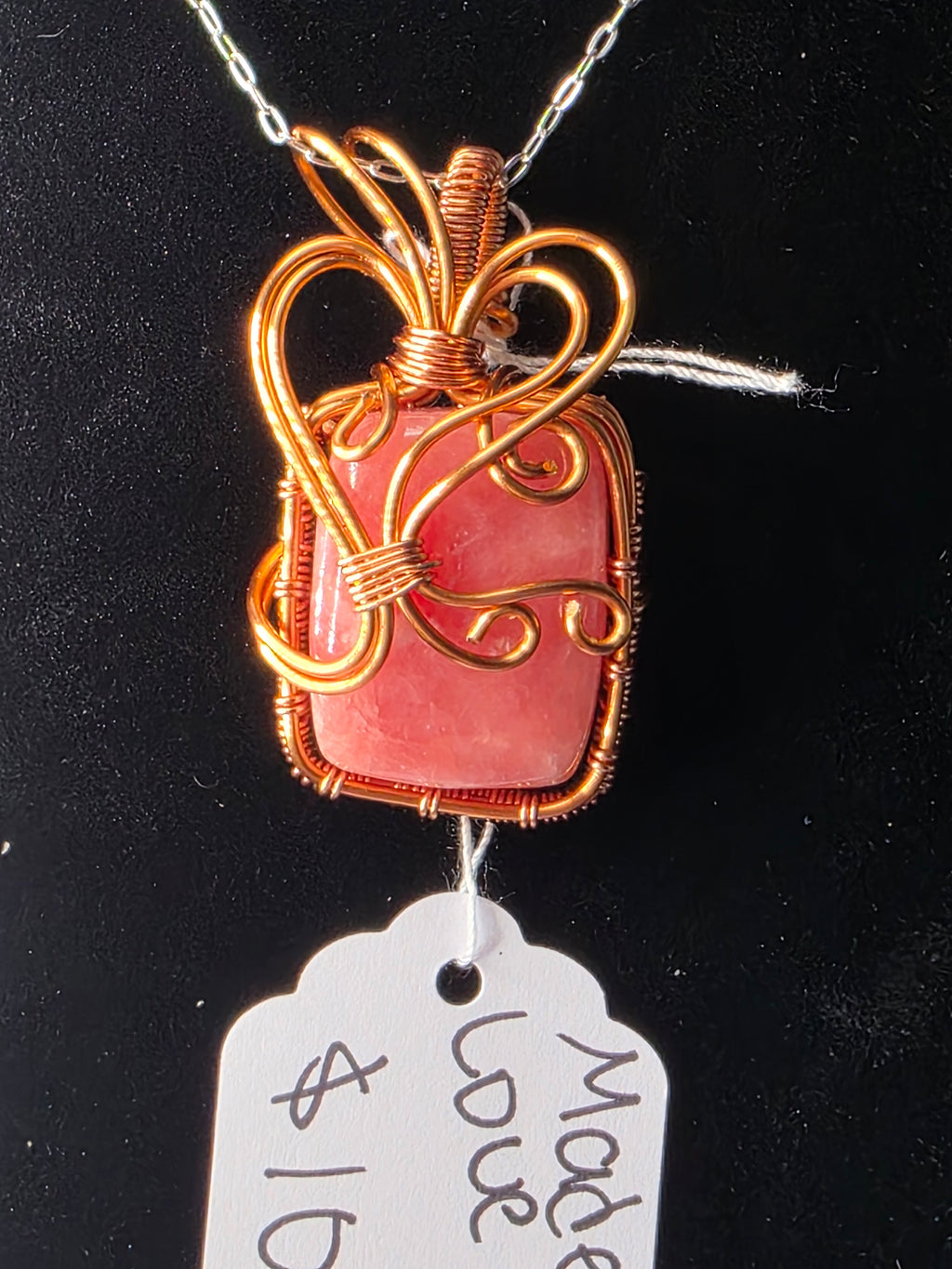 Juicy Rhodochrosite Square Pendant