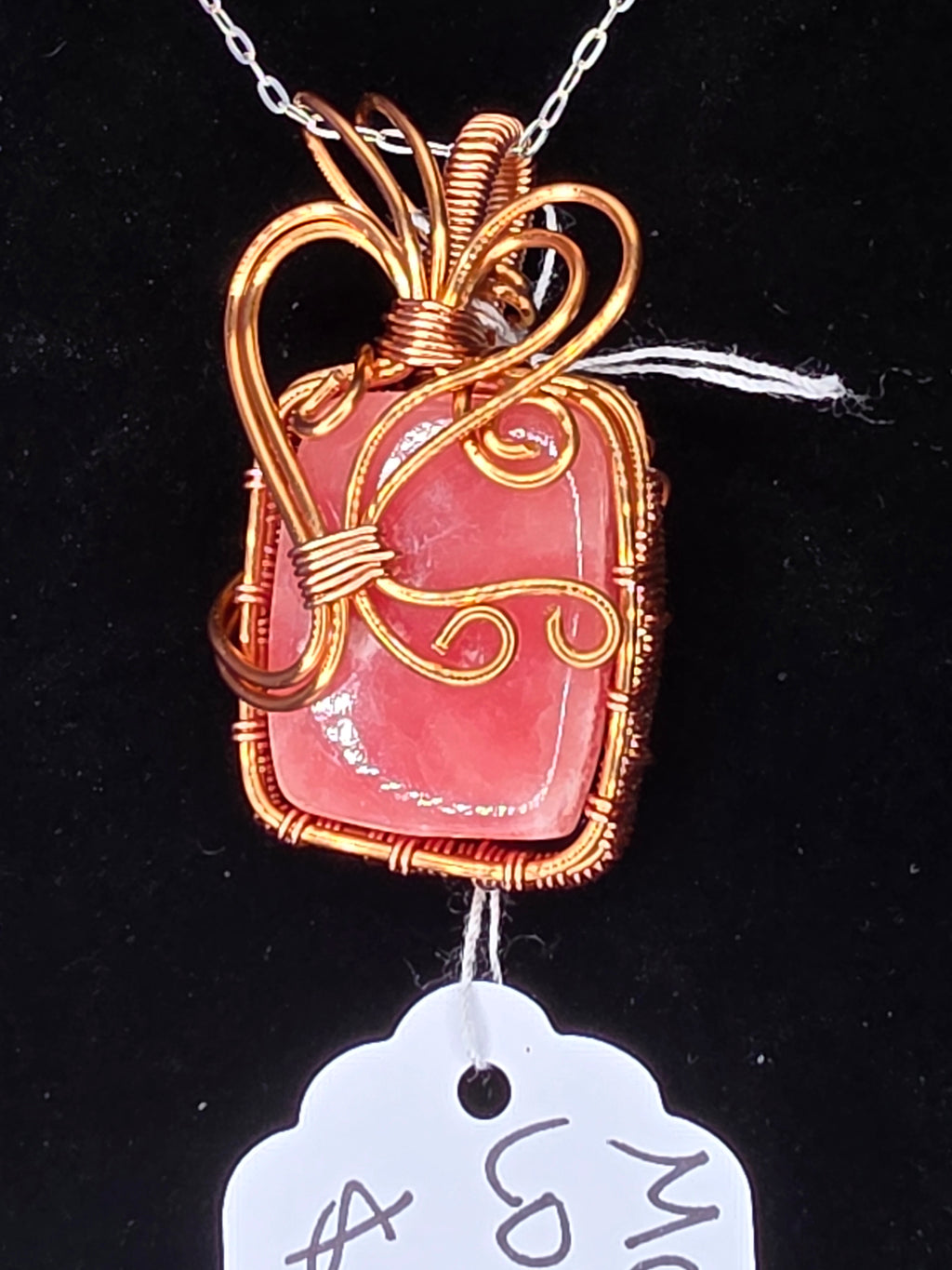 Juicy Rhodochrosite Square Pendant
