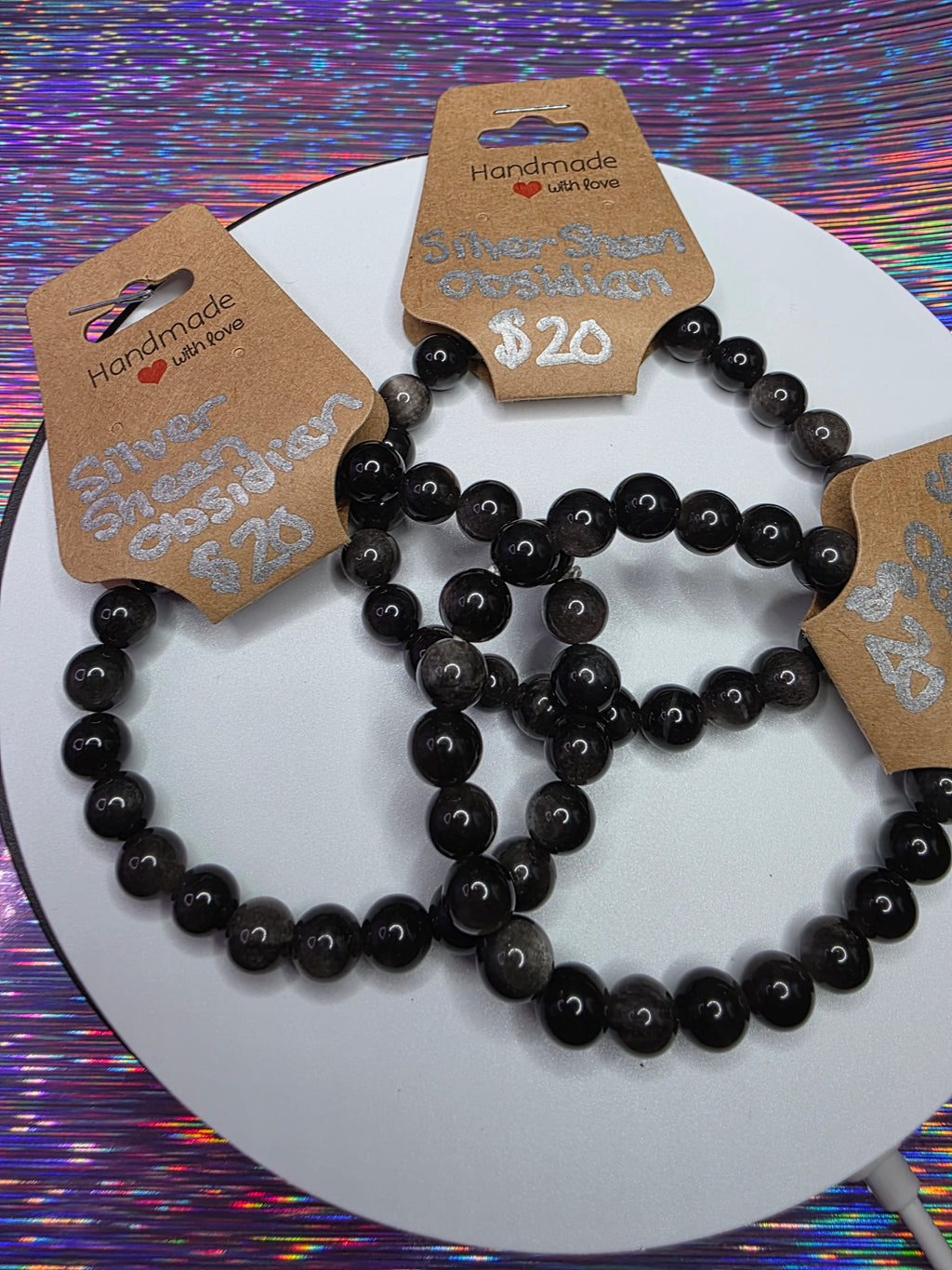 Silver Sheen Obsidian Bracelet