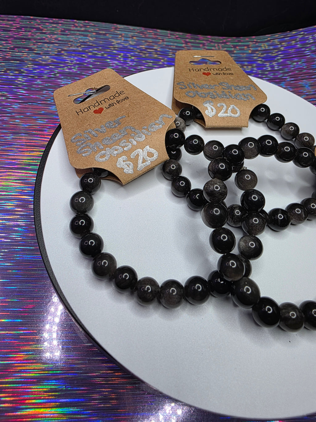 Silver Sheen Obsidian Bracelet