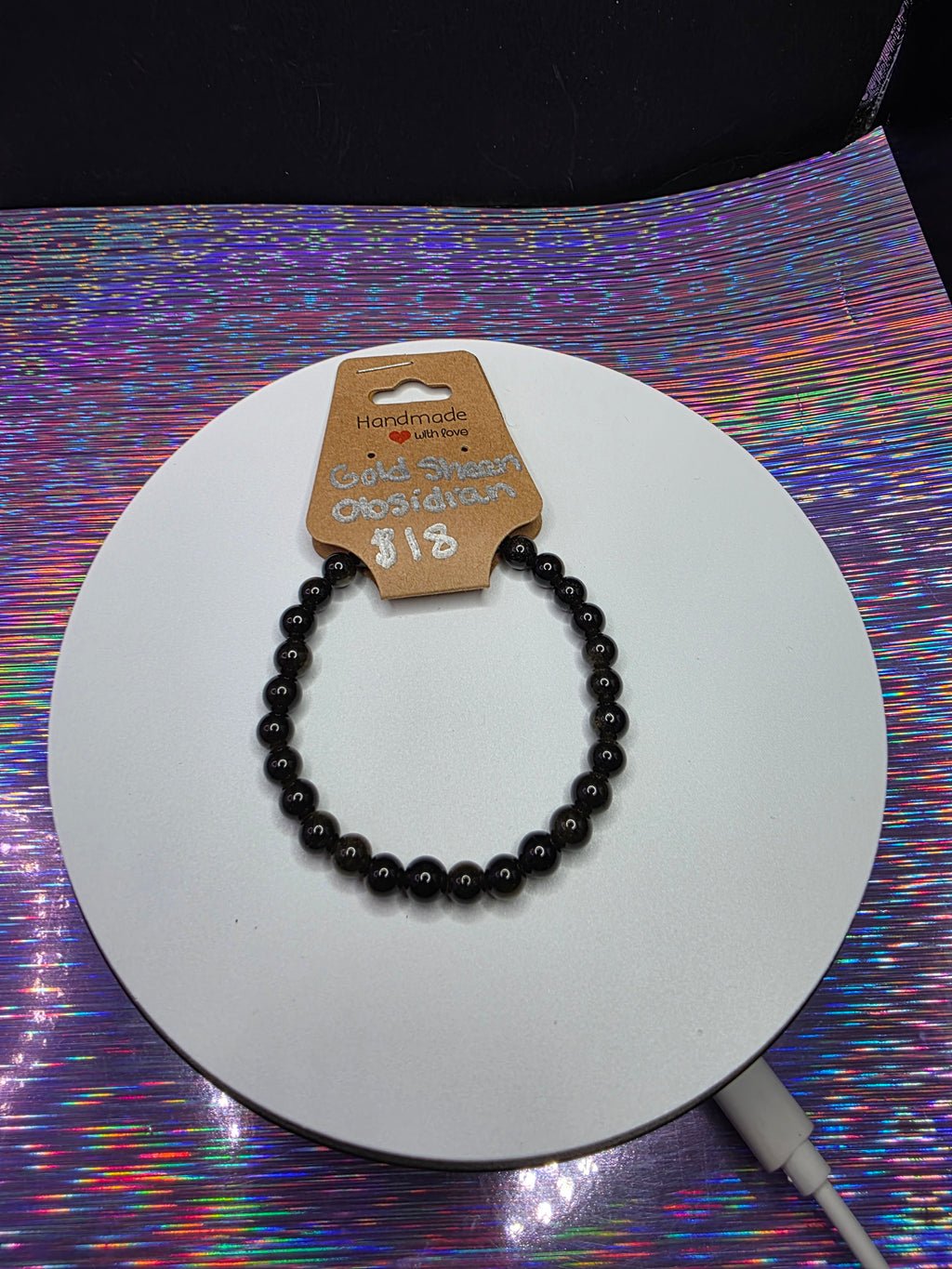 Gold Sheen Obsidian Bracelet