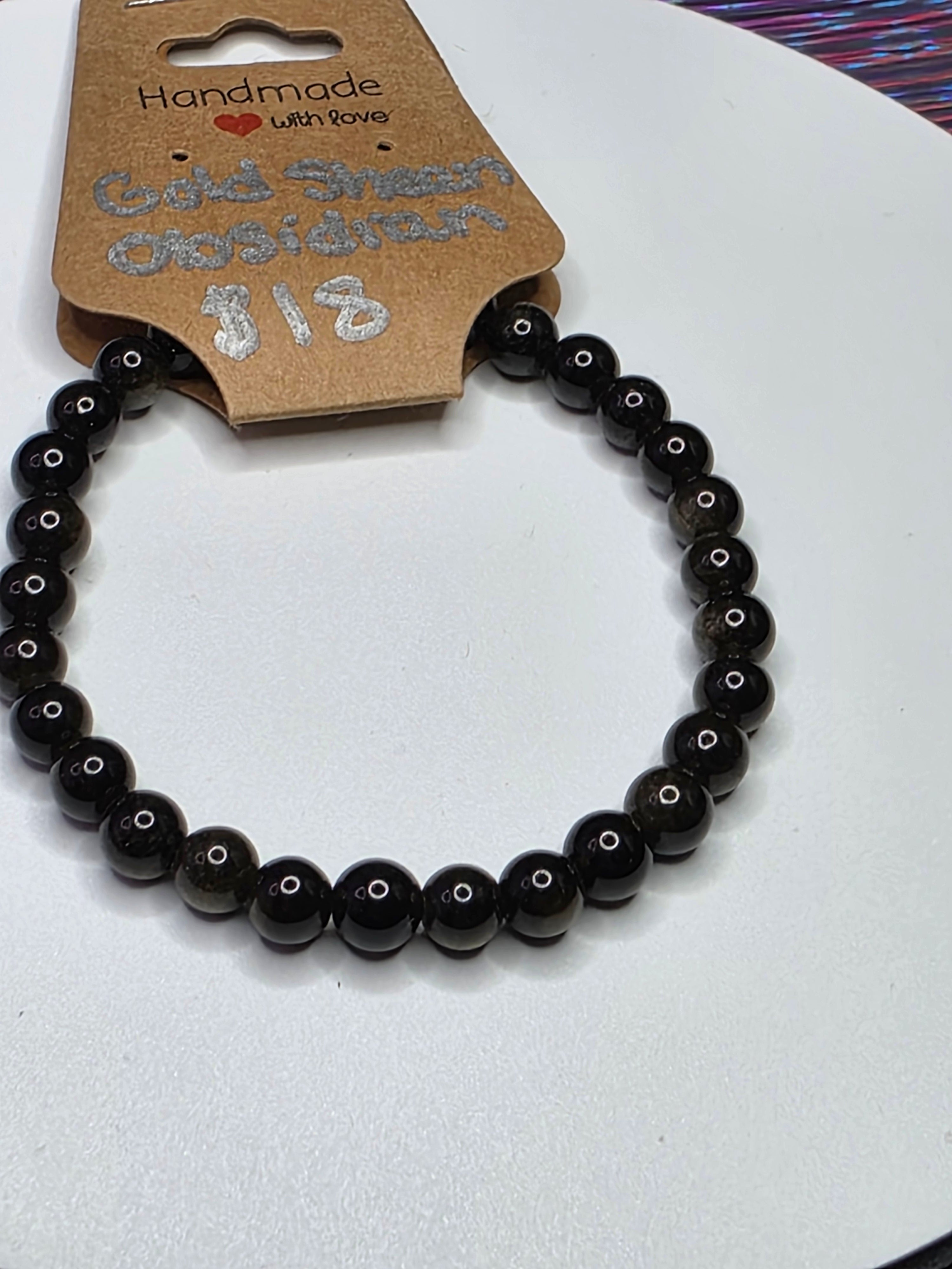 Gold Sheen Obsidian Bracelet