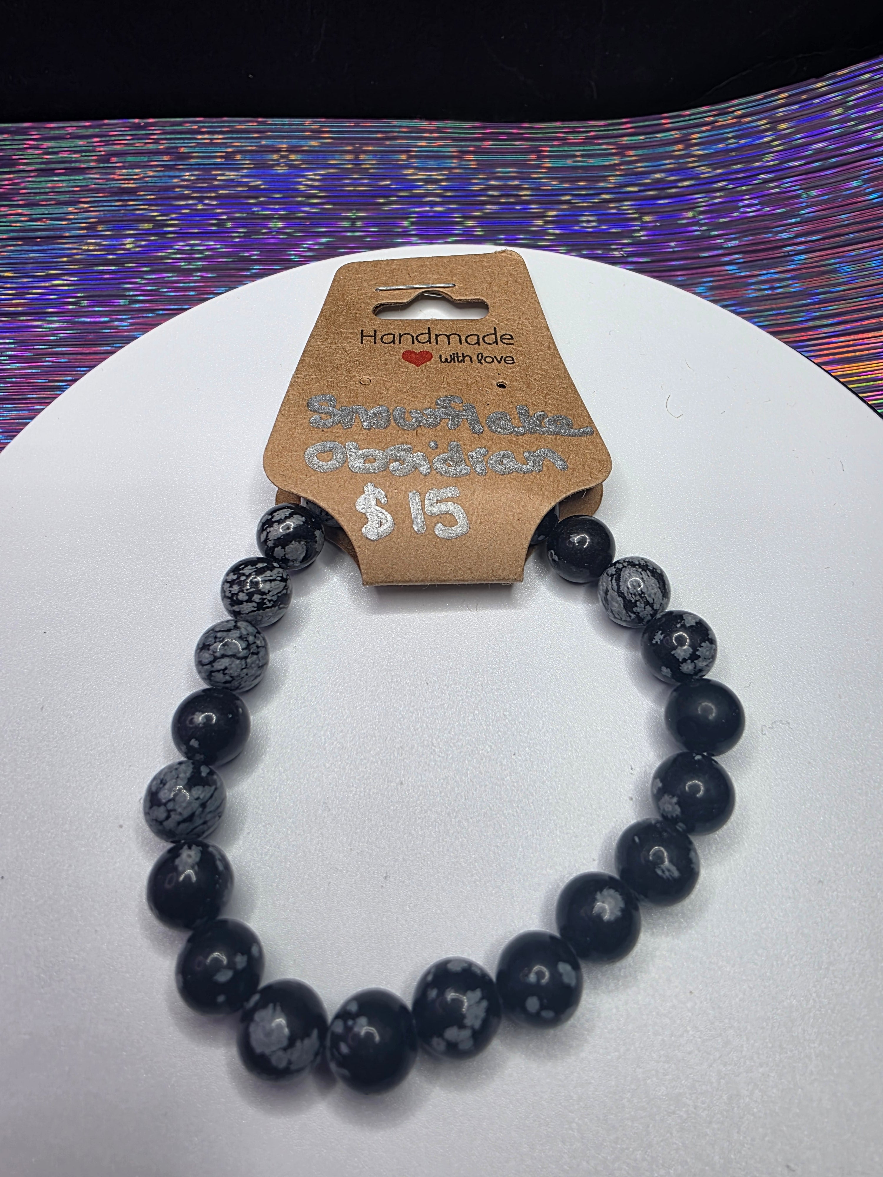 Snowflake Obsidian Bracelet