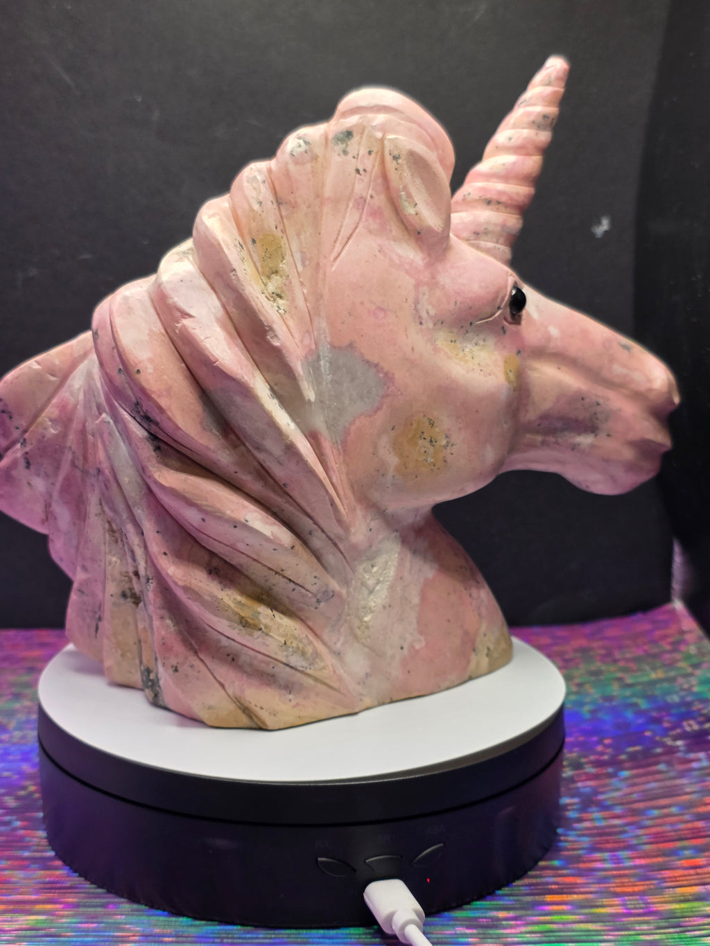 Massive Peruvian Rhodonite Unicorn