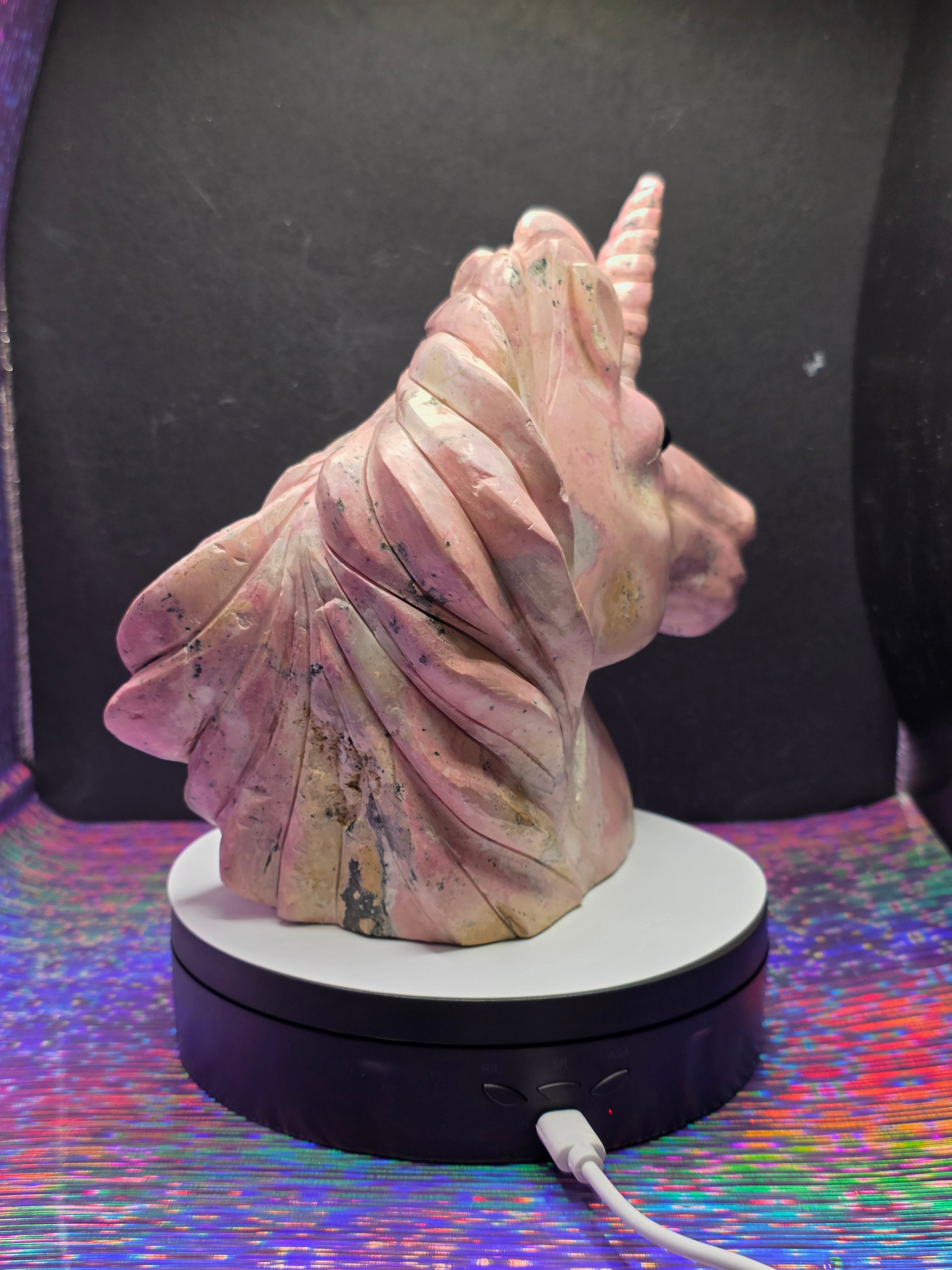 Massive Peruvian Rhodonite Unicorn