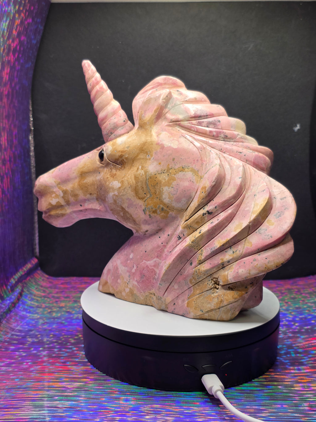 Massive Peruvian Rhodonite Unicorn