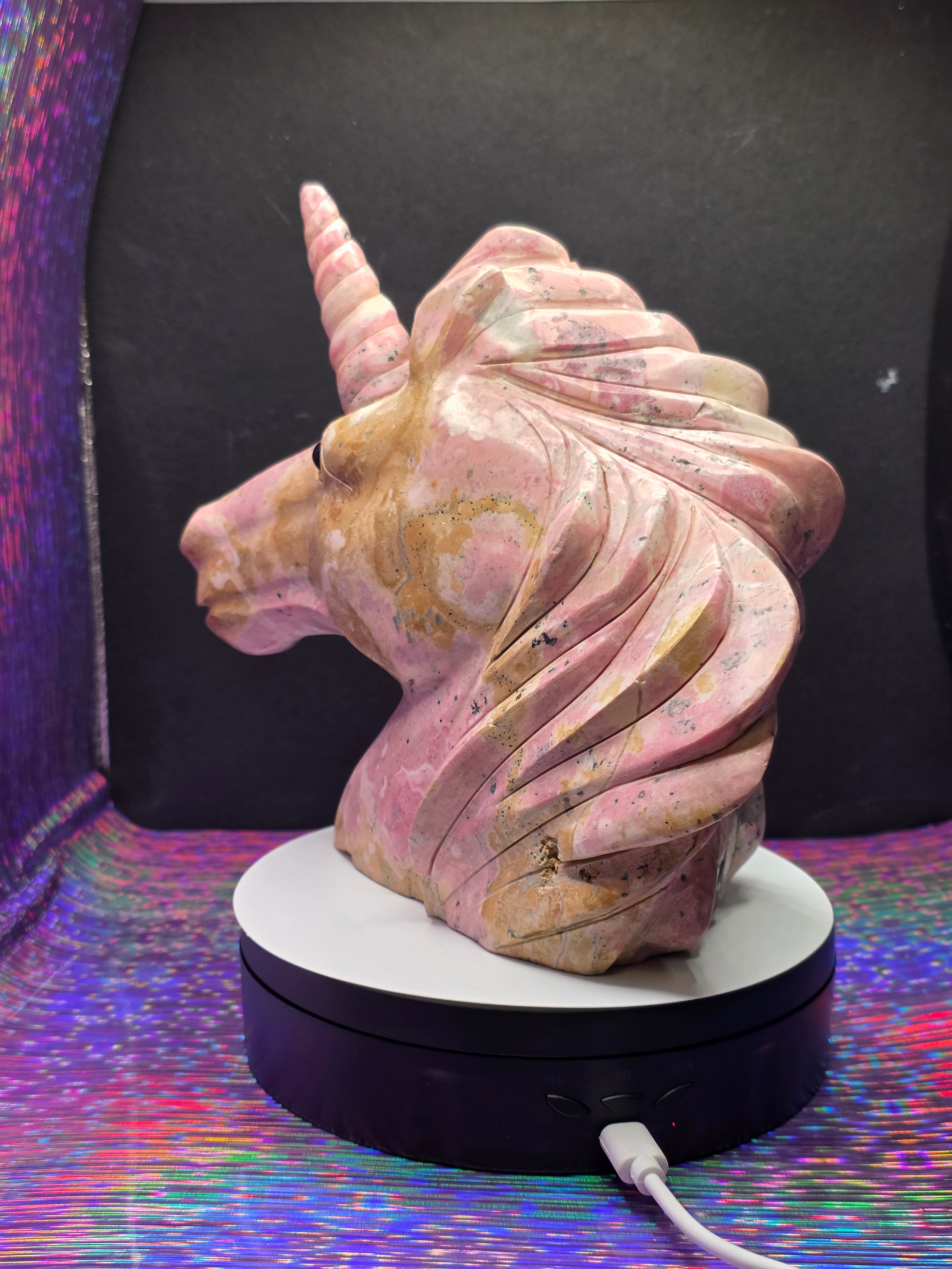 Massive Peruvian Rhodonite Unicorn