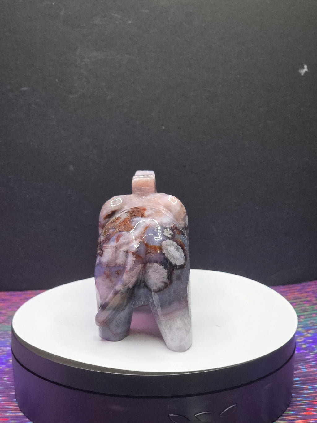 Dyed Blue Flower Agate Elephant