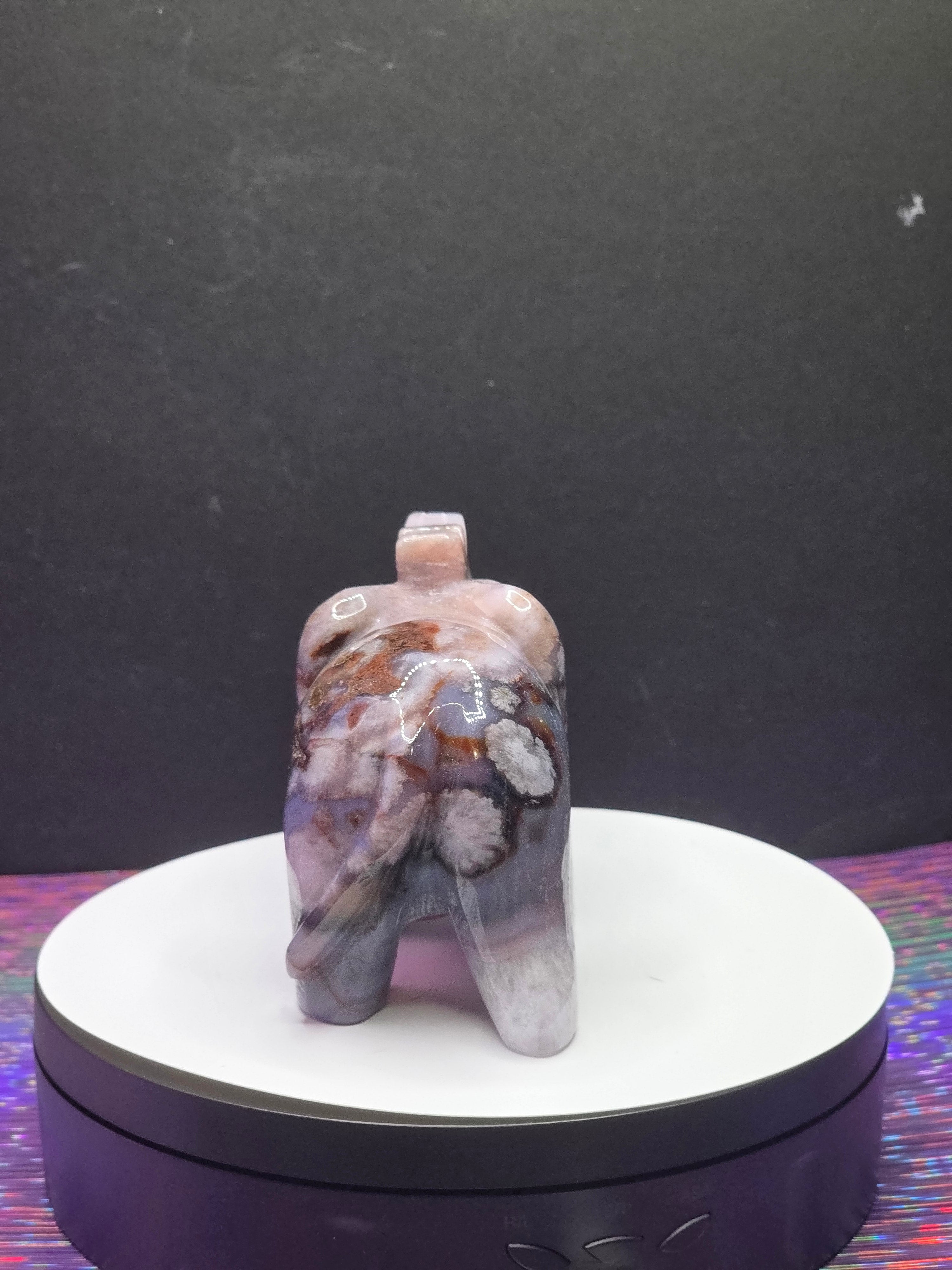 Dyed Blue Flower Agate Elephant