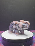 Dyed Blue Flower Agate Elephant