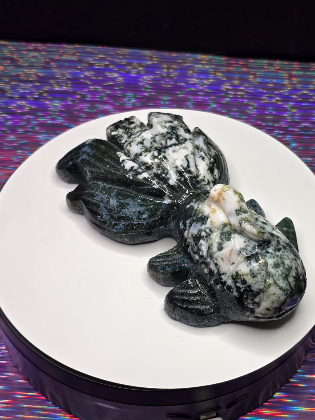 Green Moss Agate Koi Fish