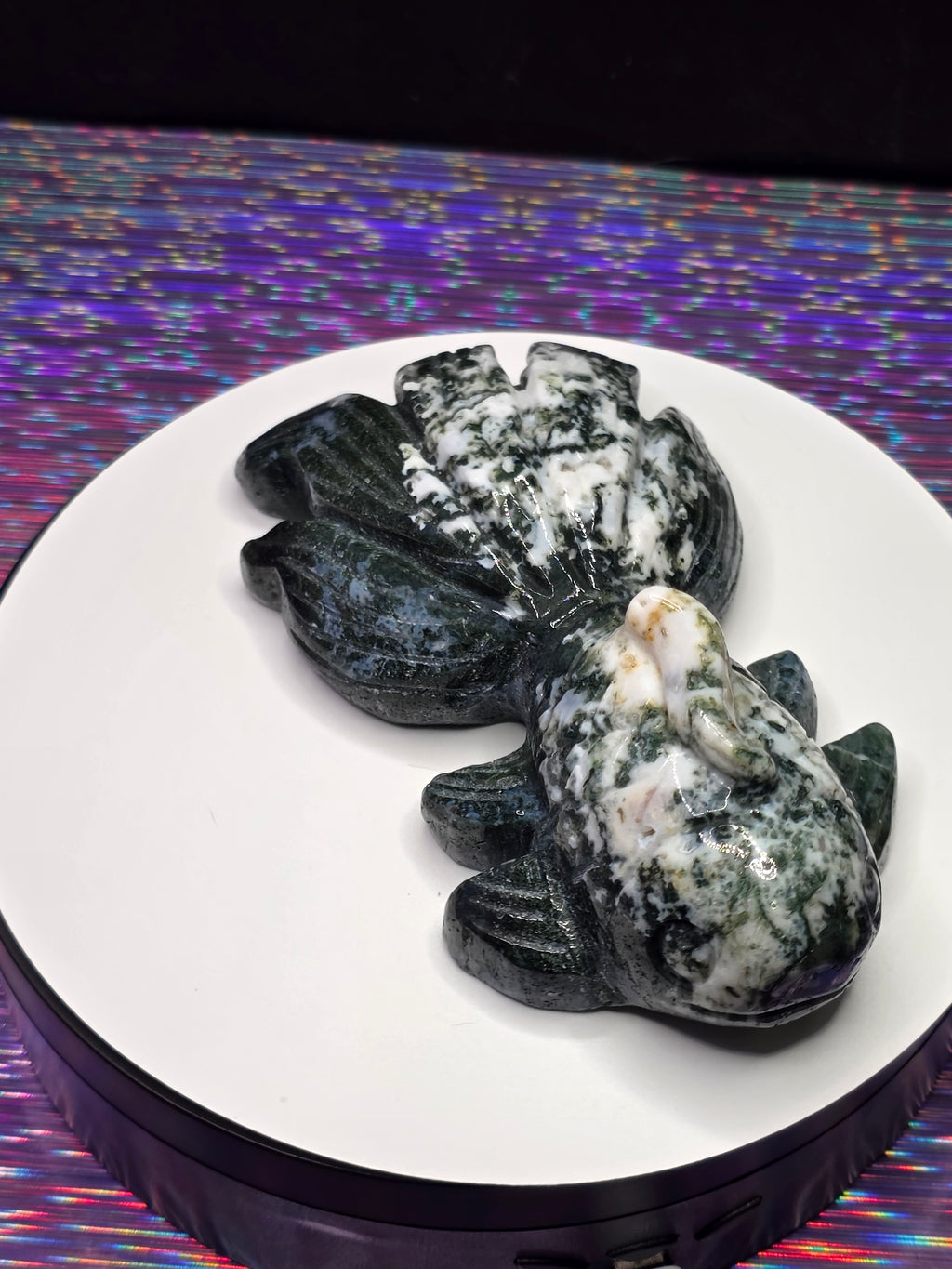 Green Moss Agate Koi Fish