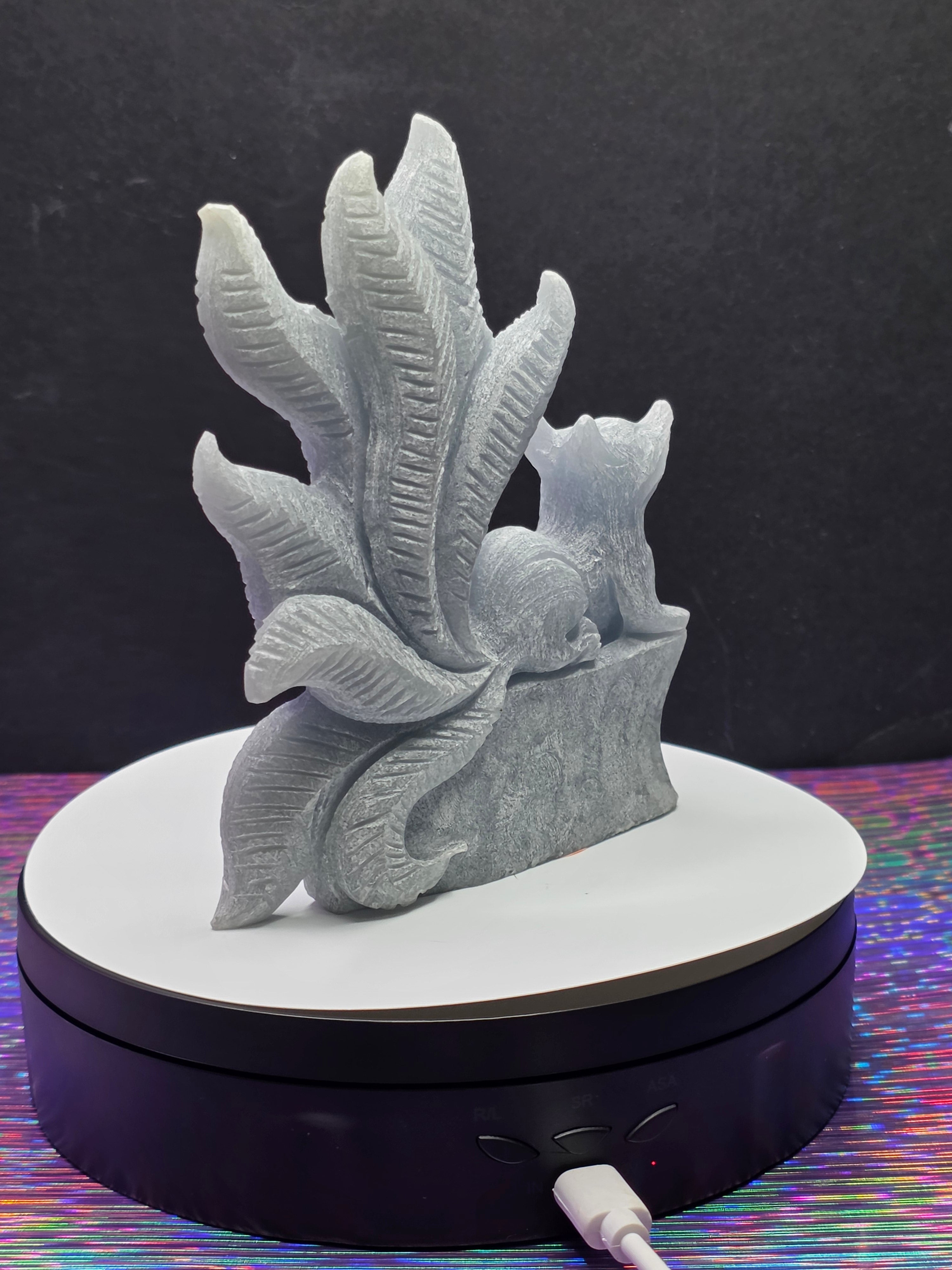 Unpolished Angelite Nine Tailed Fox