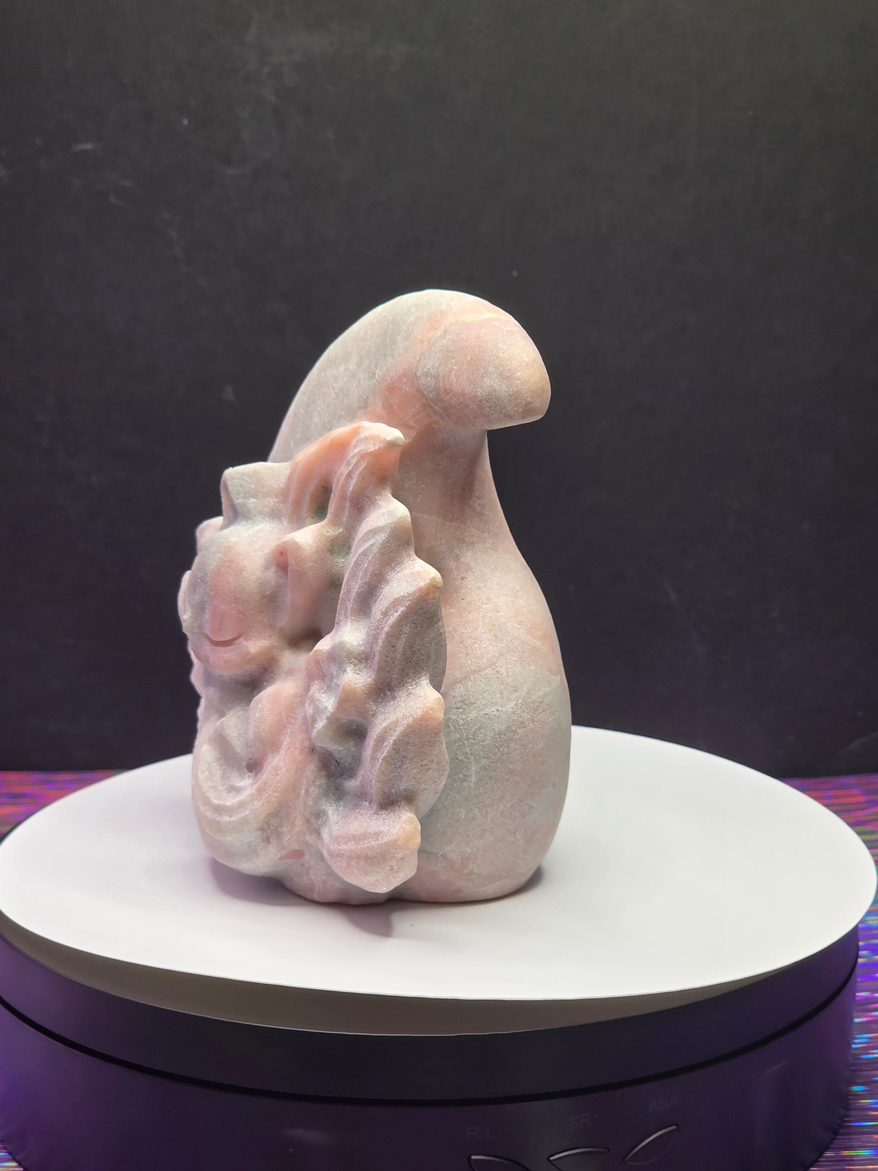 Unpolished Pink Opal Nine Tailed Fox Moon