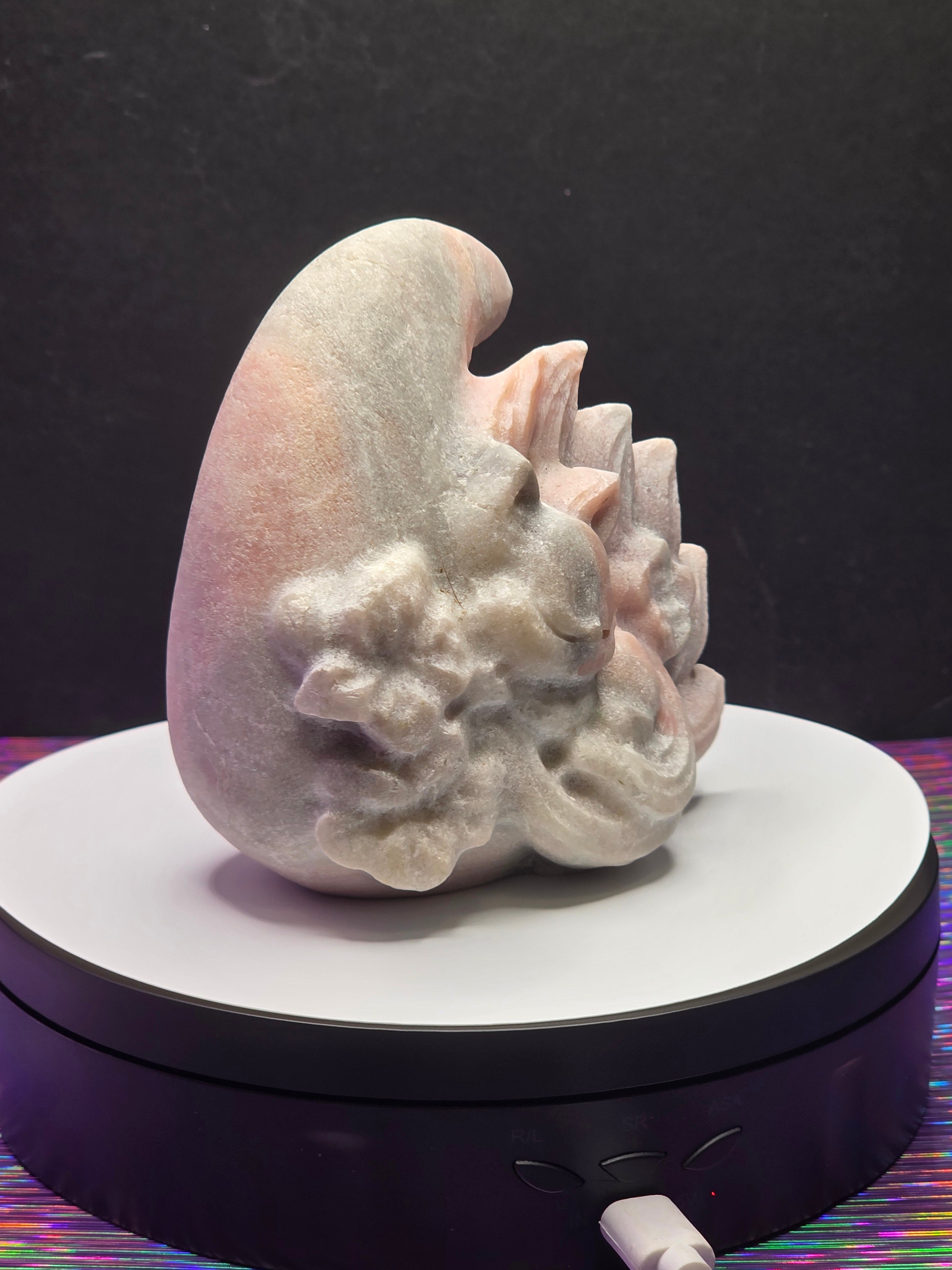 Unpolished Pink Opal Nine Tailed Fox Moon