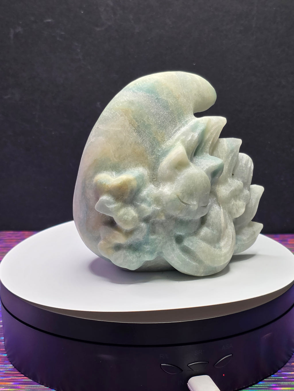 Unpolished Sky Blue Nine Tailed Fox Moon