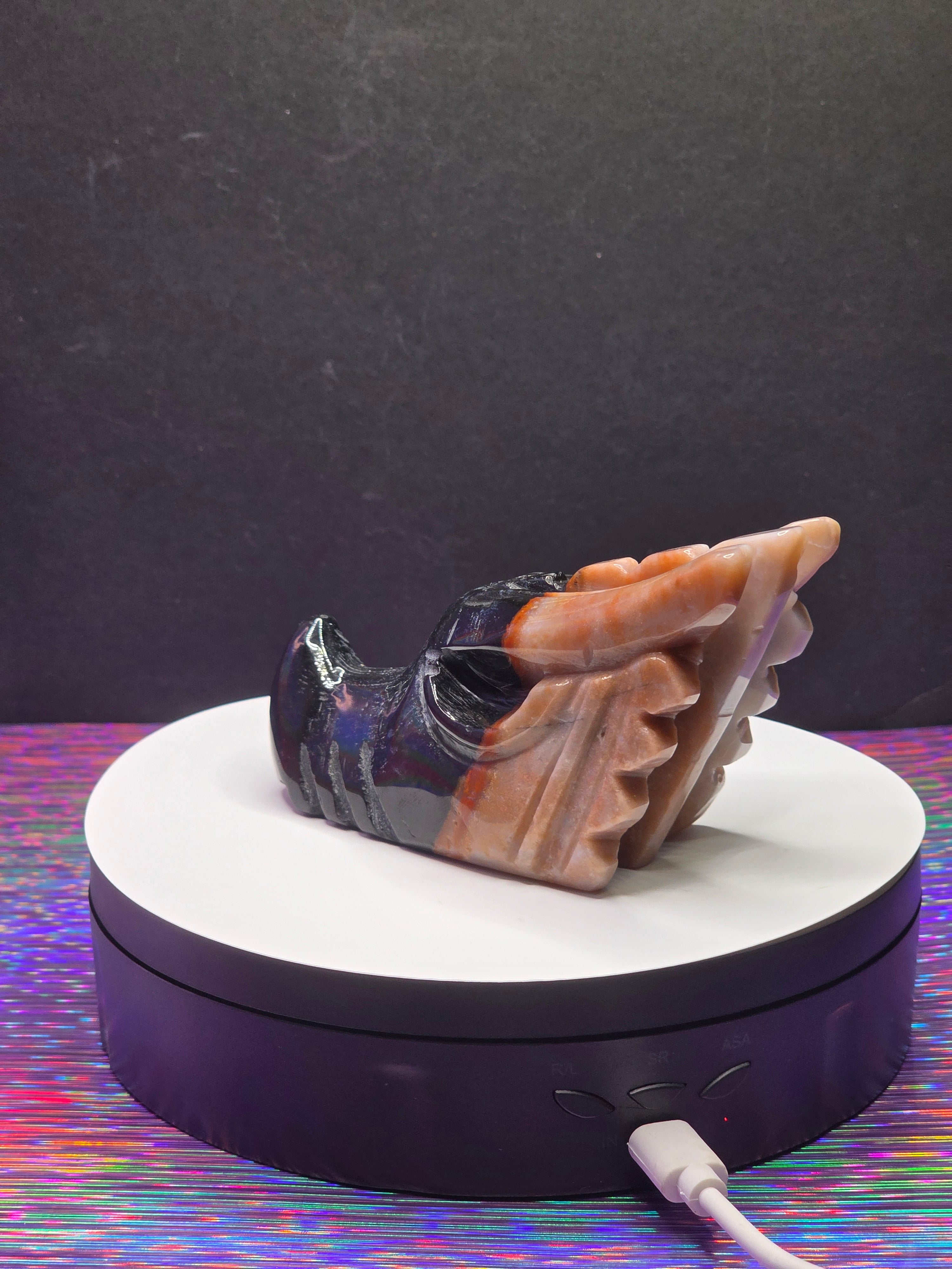 Black & Red Ocean Jasper Dragon Head