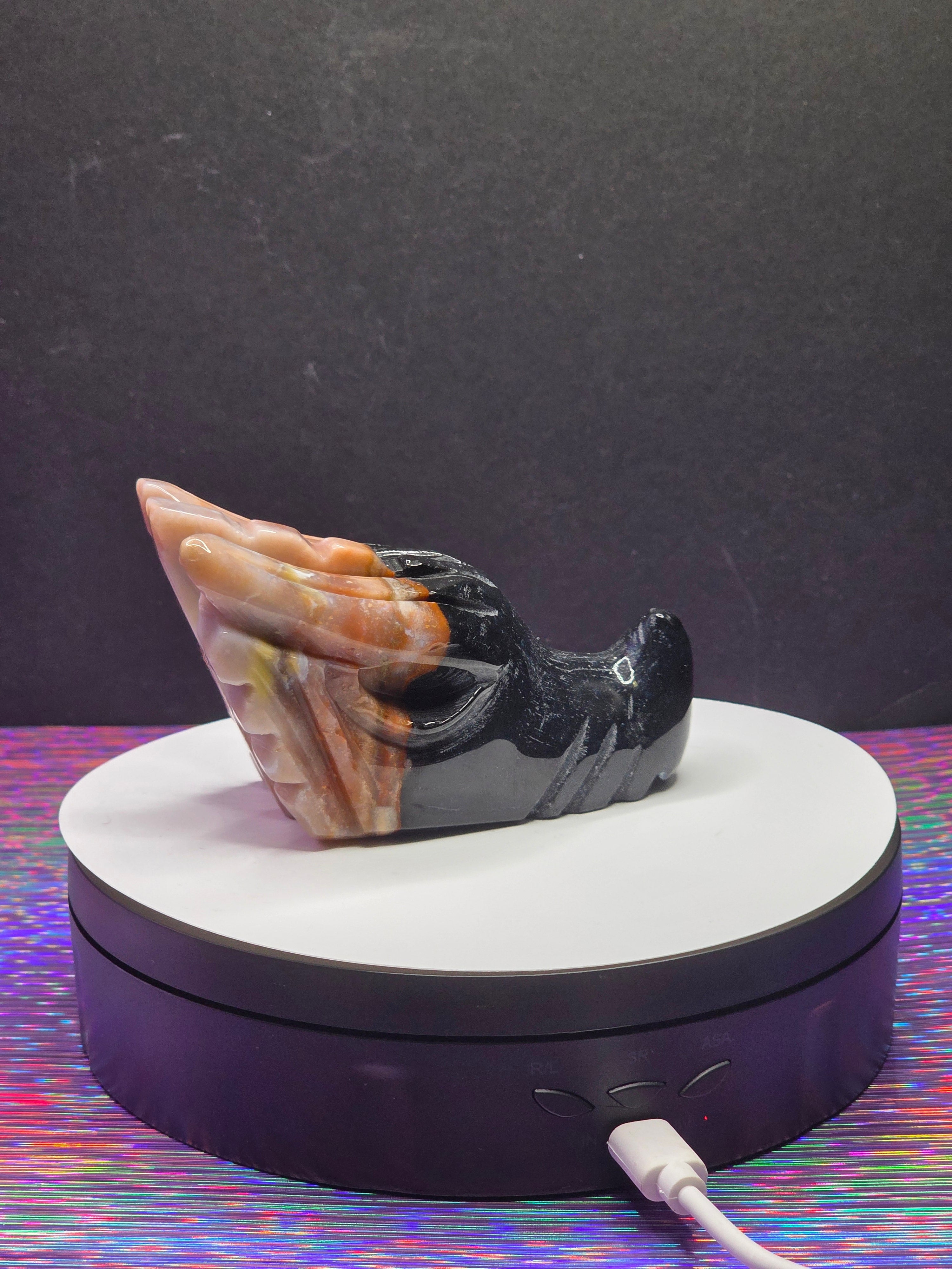 Black & Red Ocean Jasper Dragon Head