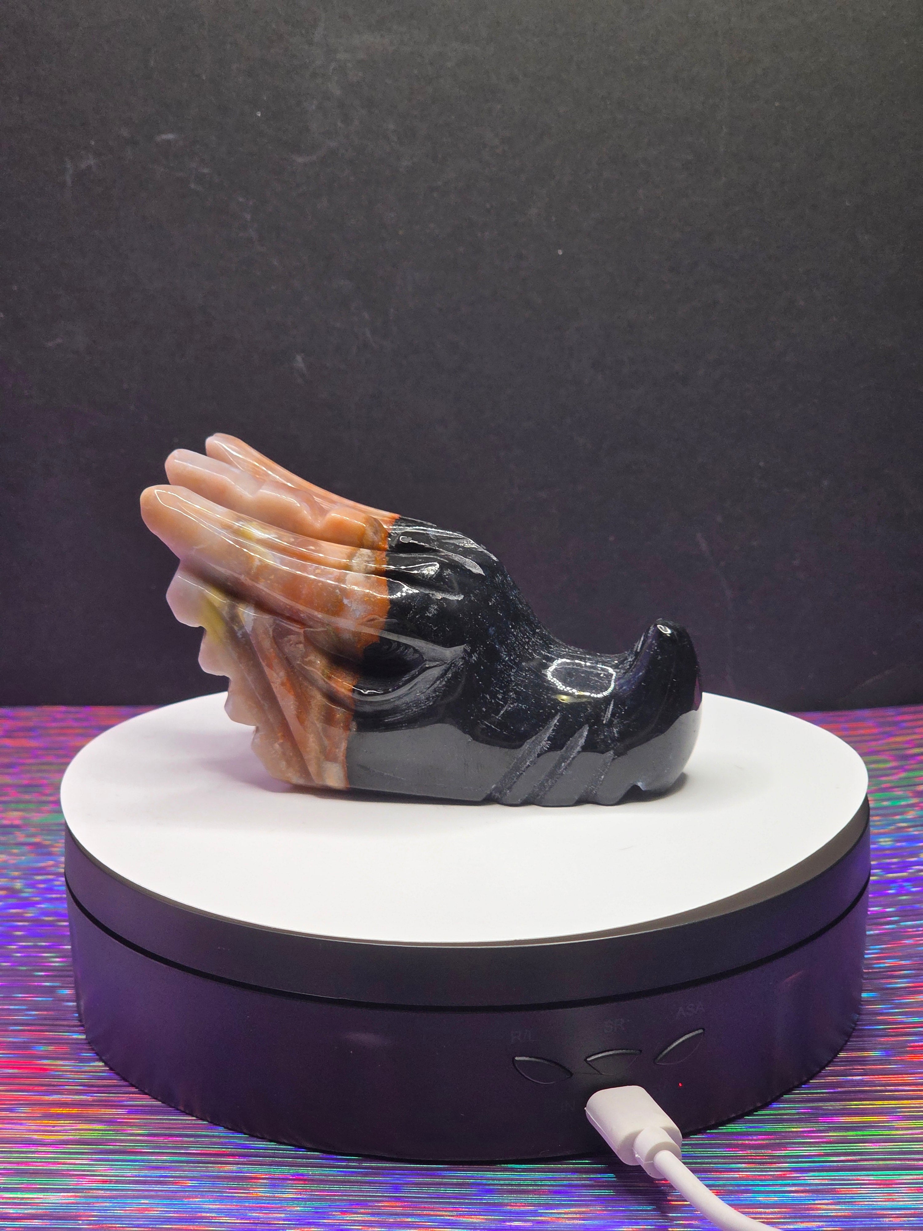 Black & Red Ocean Jasper Dragon Head