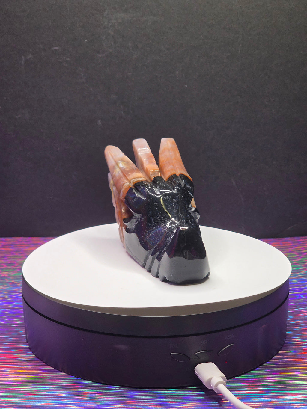 Black & Red Ocean Jasper Dragon Head