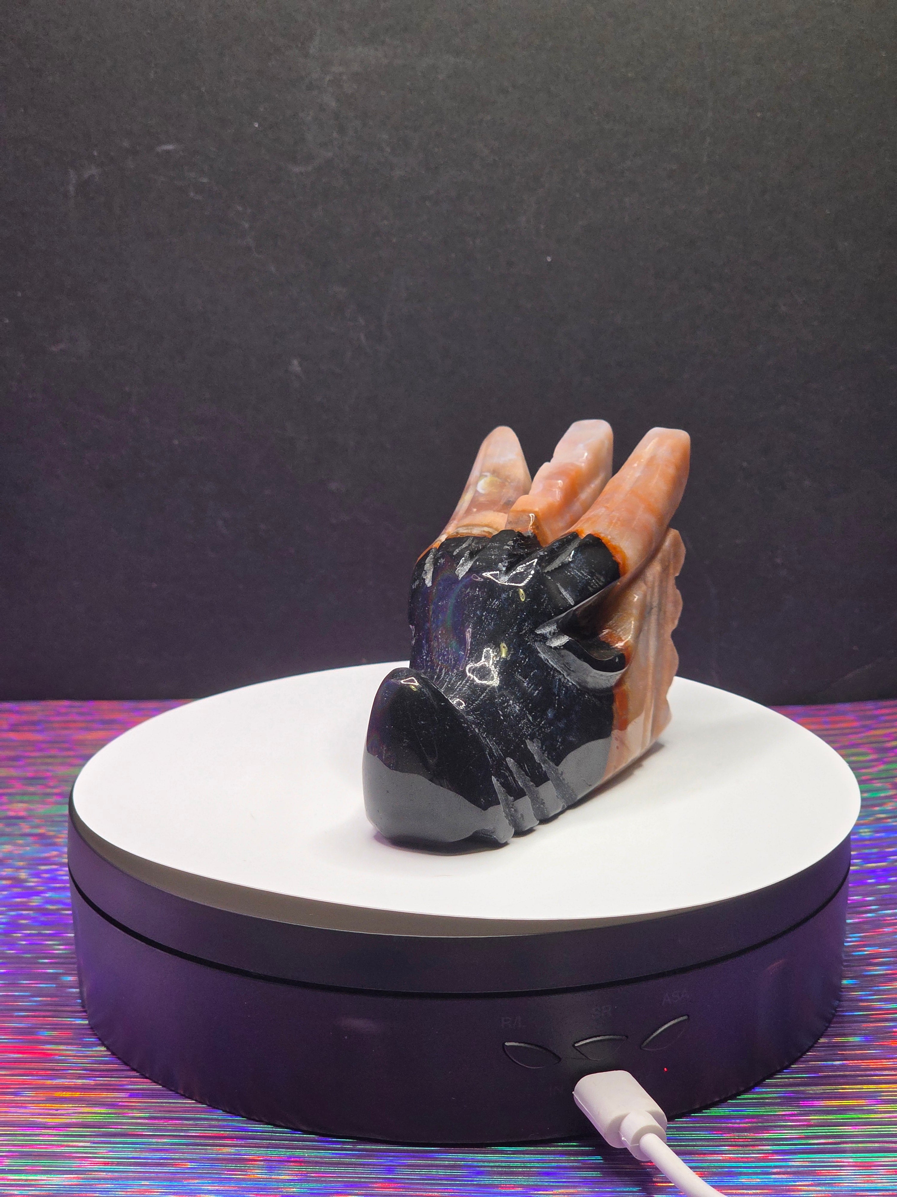 Black & Red Ocean Jasper Dragon Head