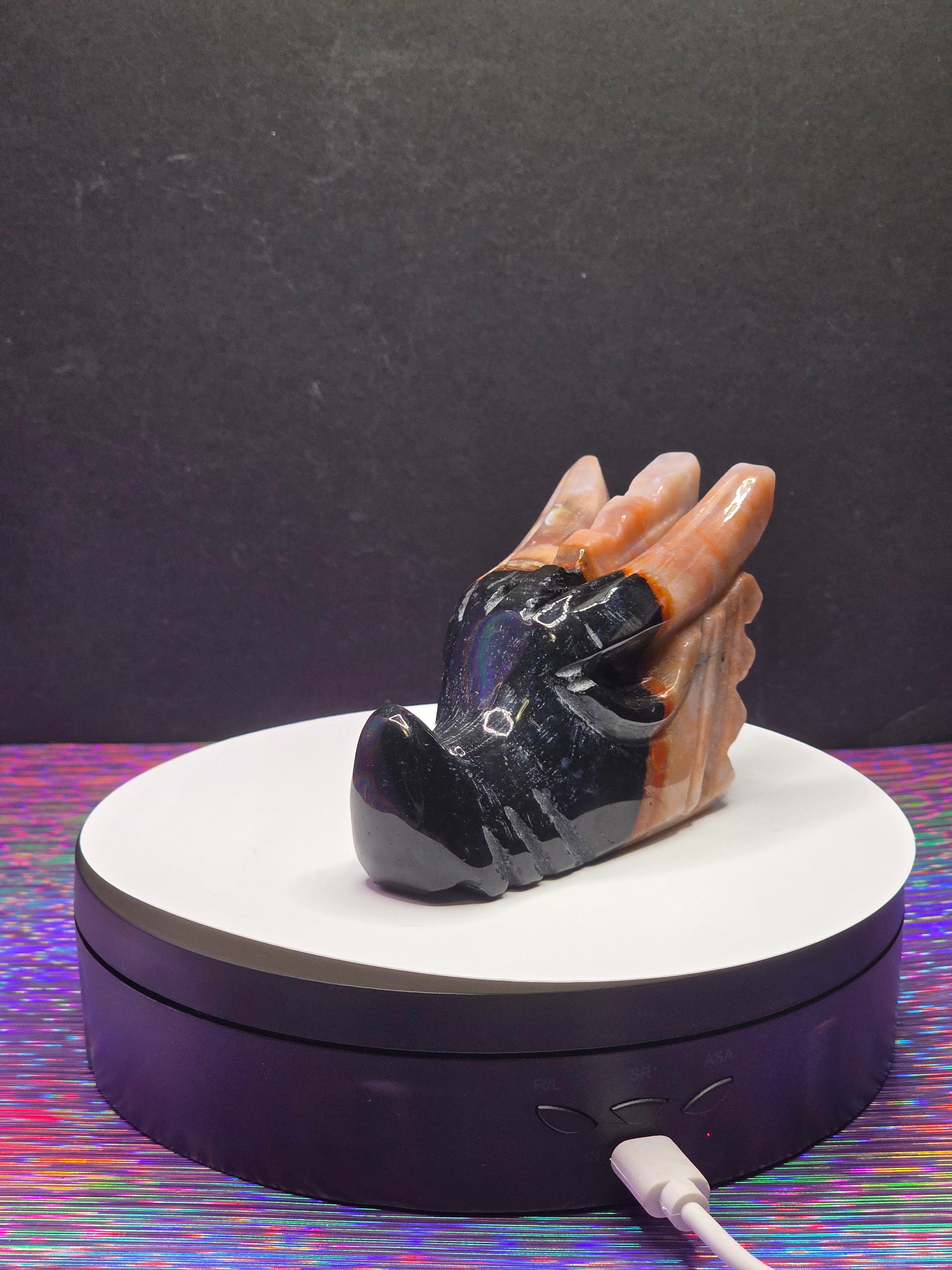 Black & Red Ocean Jasper Dragon Head