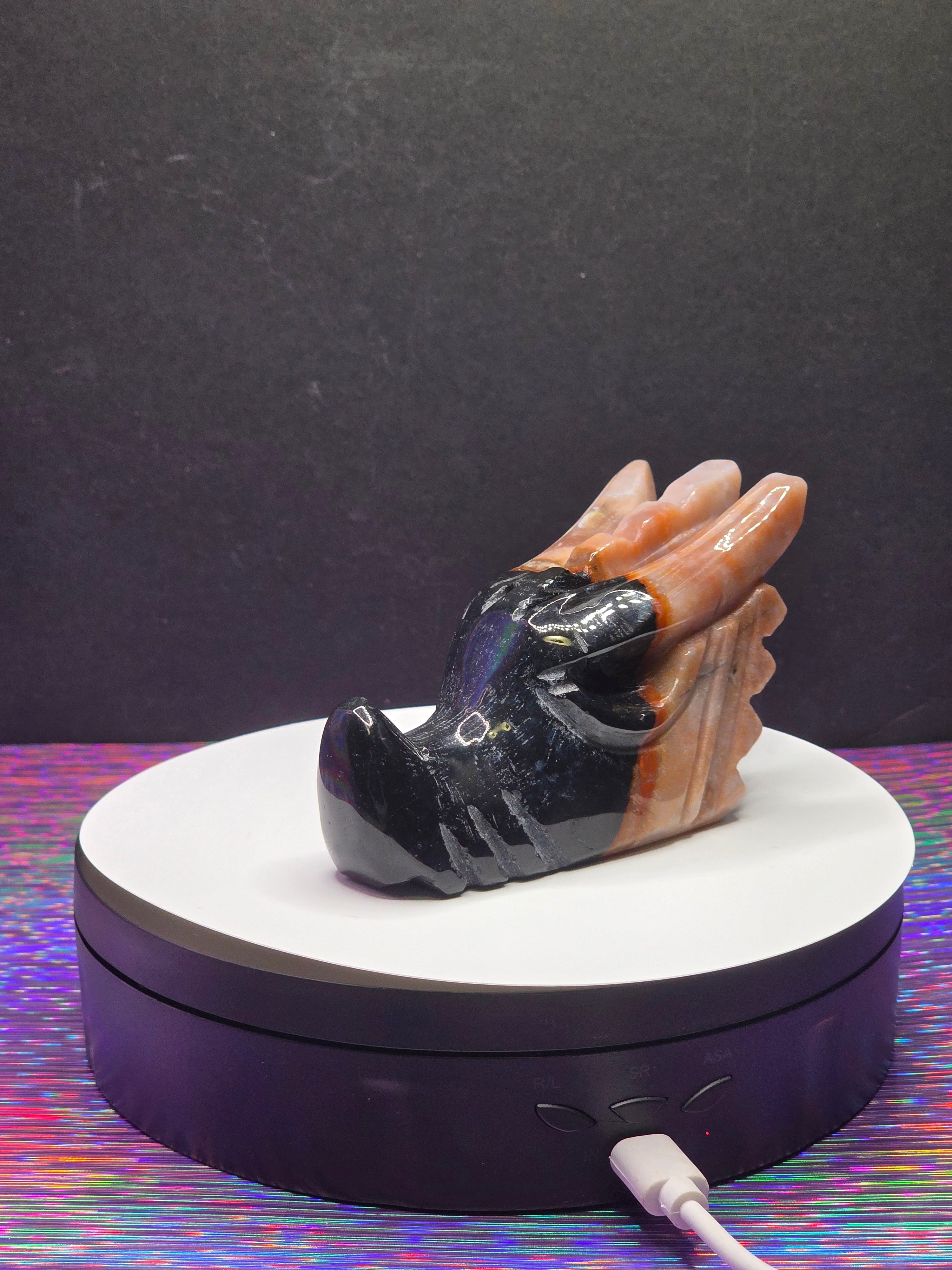 Black & Red Ocean Jasper Dragon Head