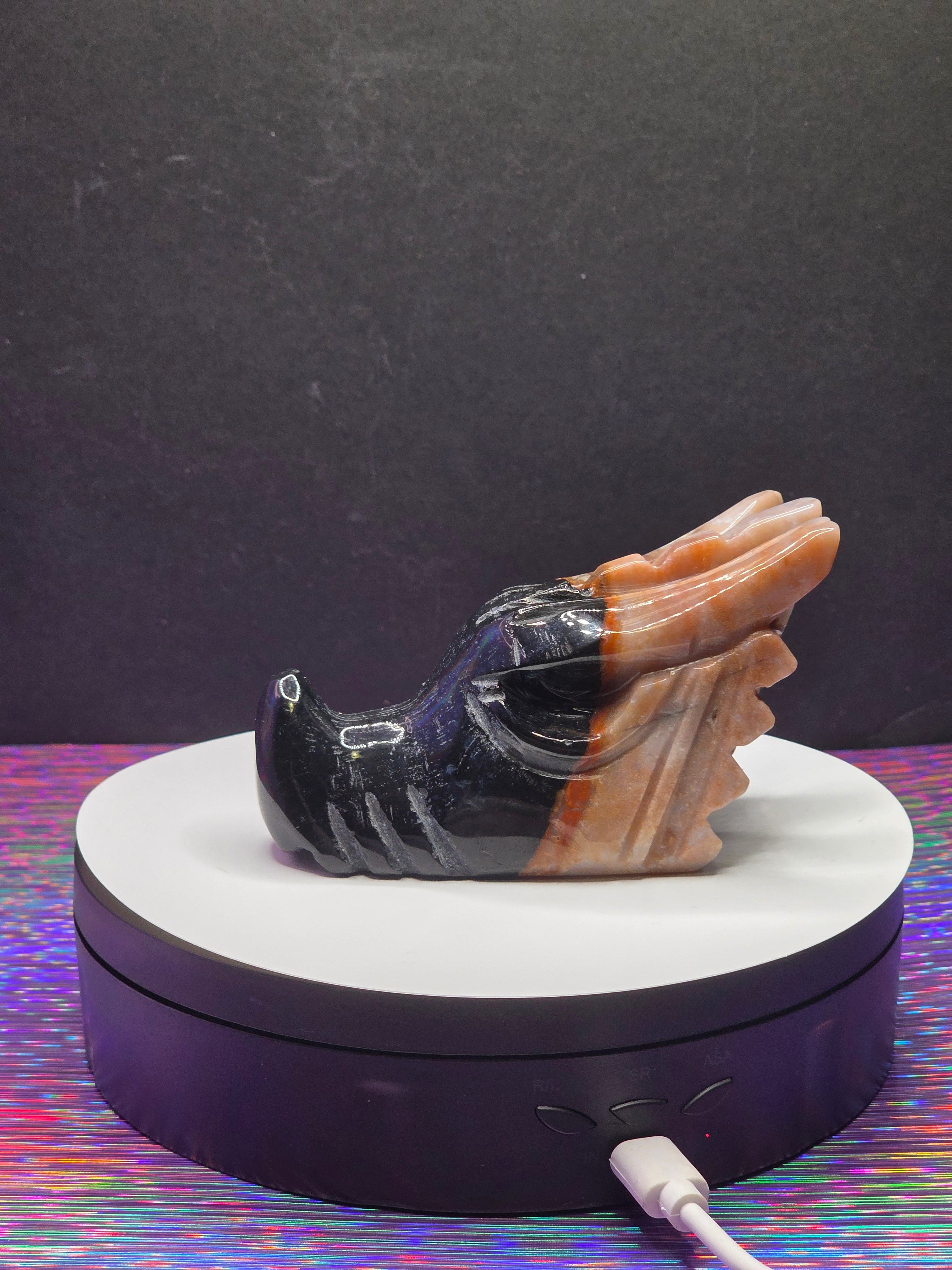 Black & Red Ocean Jasper Dragon Head