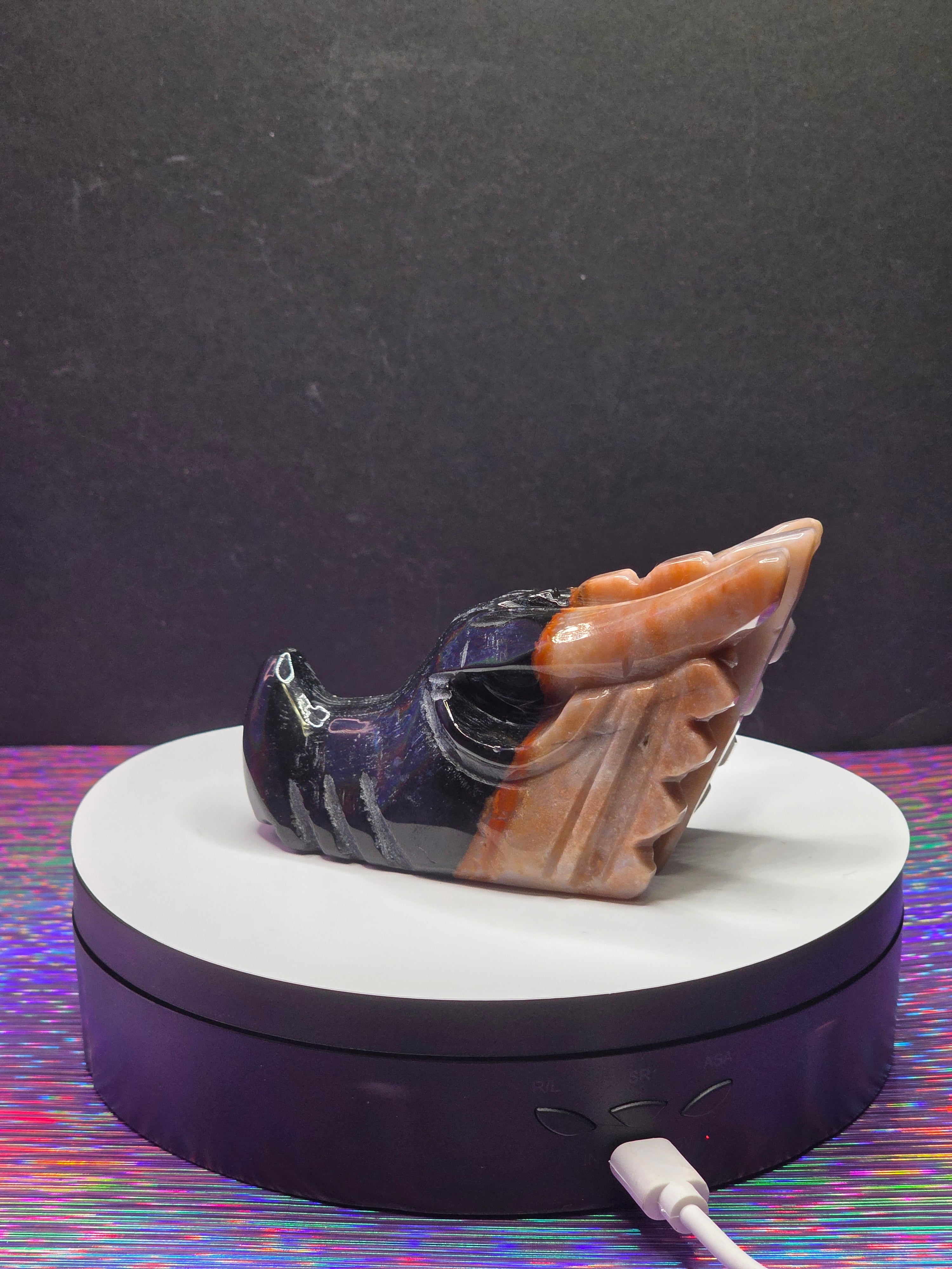 Black & Red Ocean Jasper Dragon Head