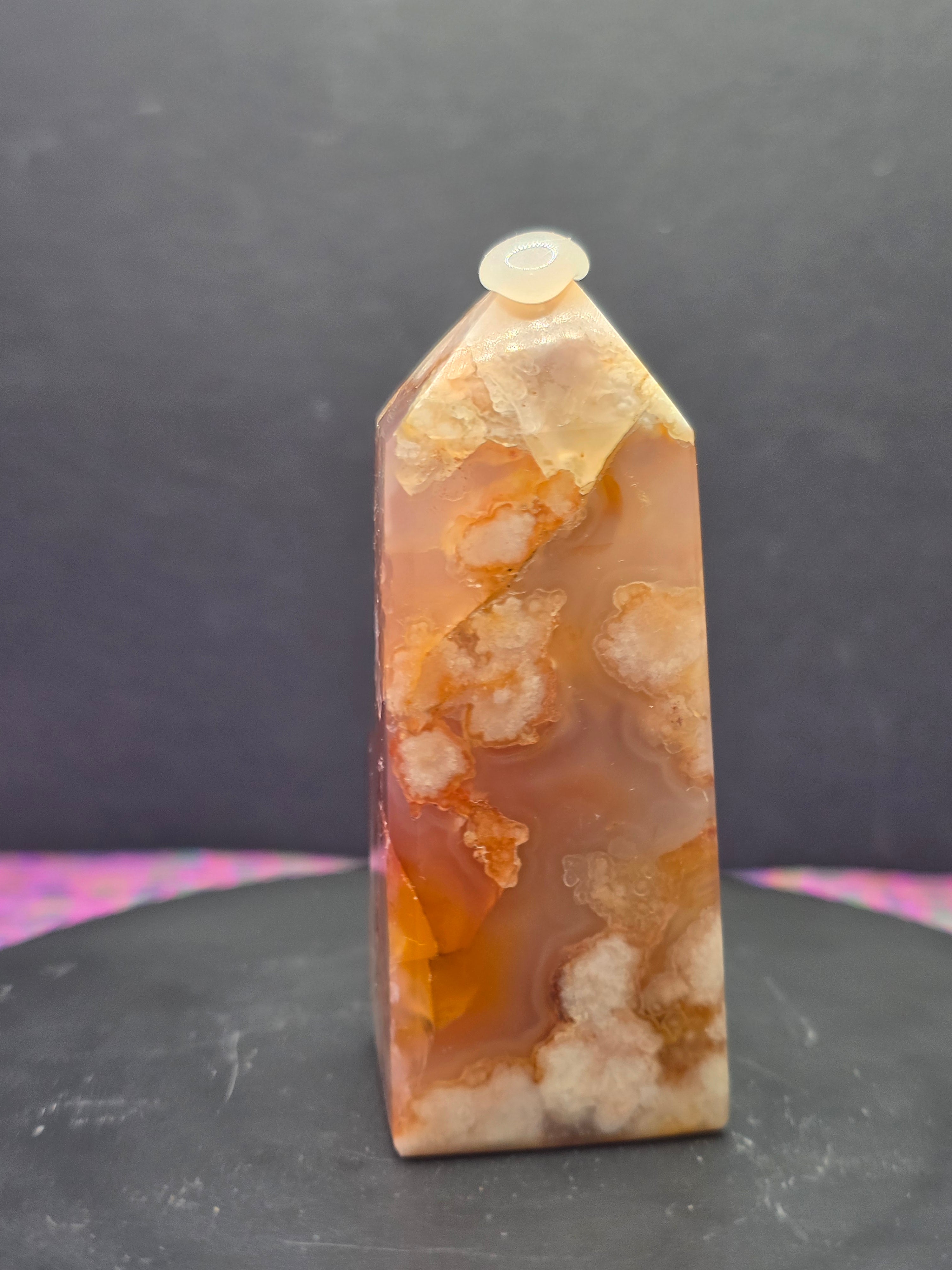 Flower Agate Carnelian Tower A