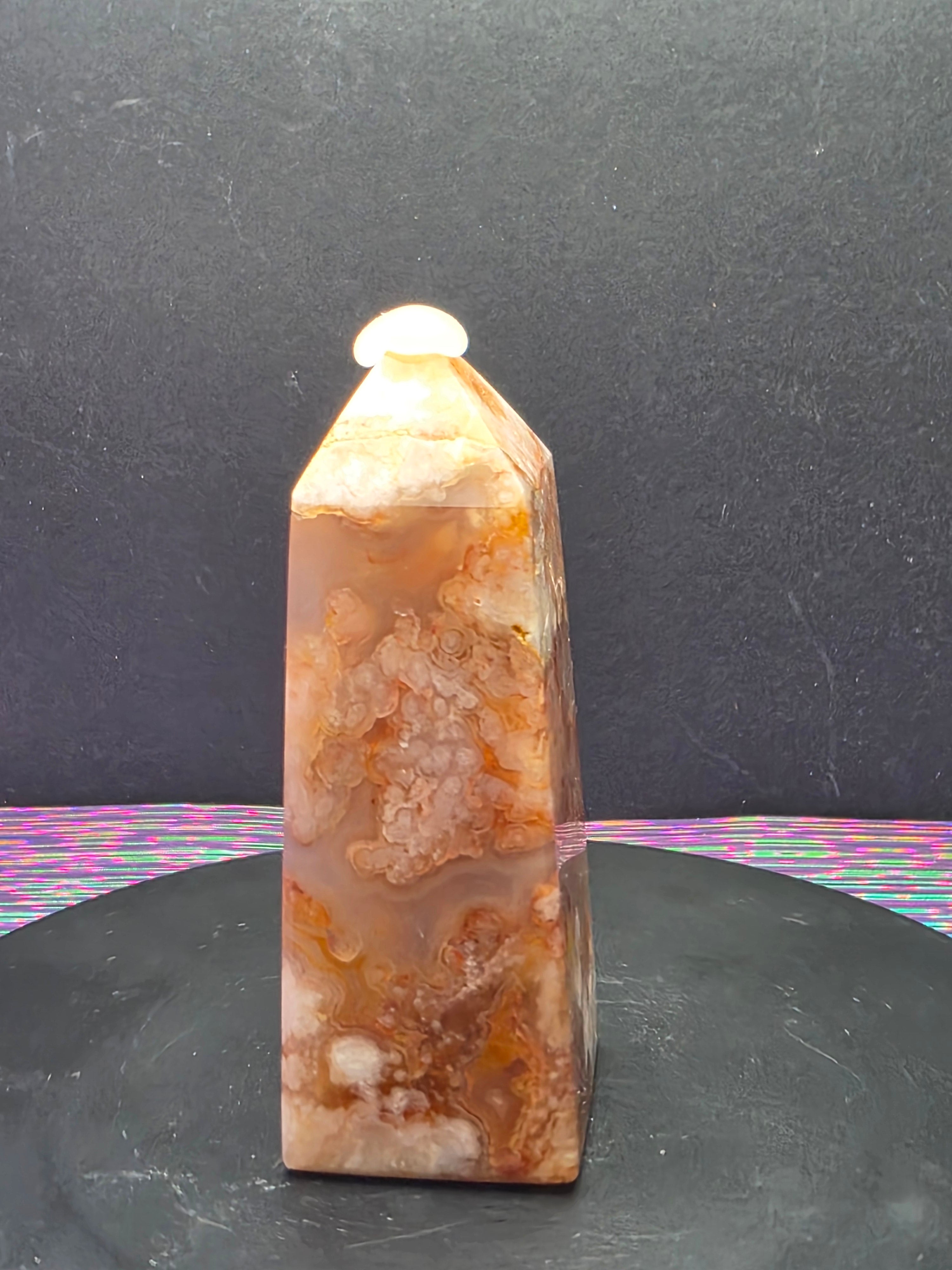Flower Agate Carnelian Tower A