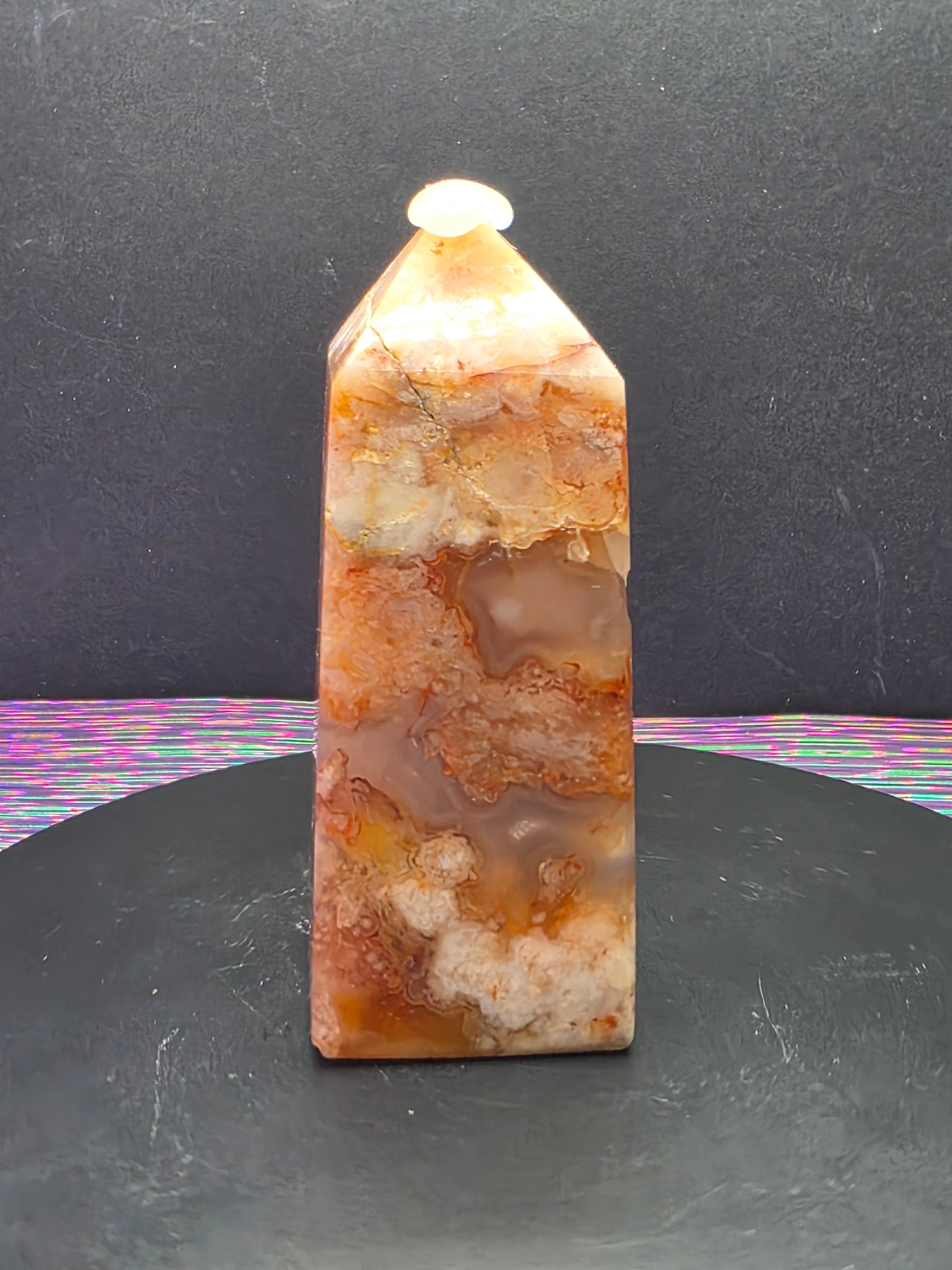 Flower Agate Carnelian Tower A