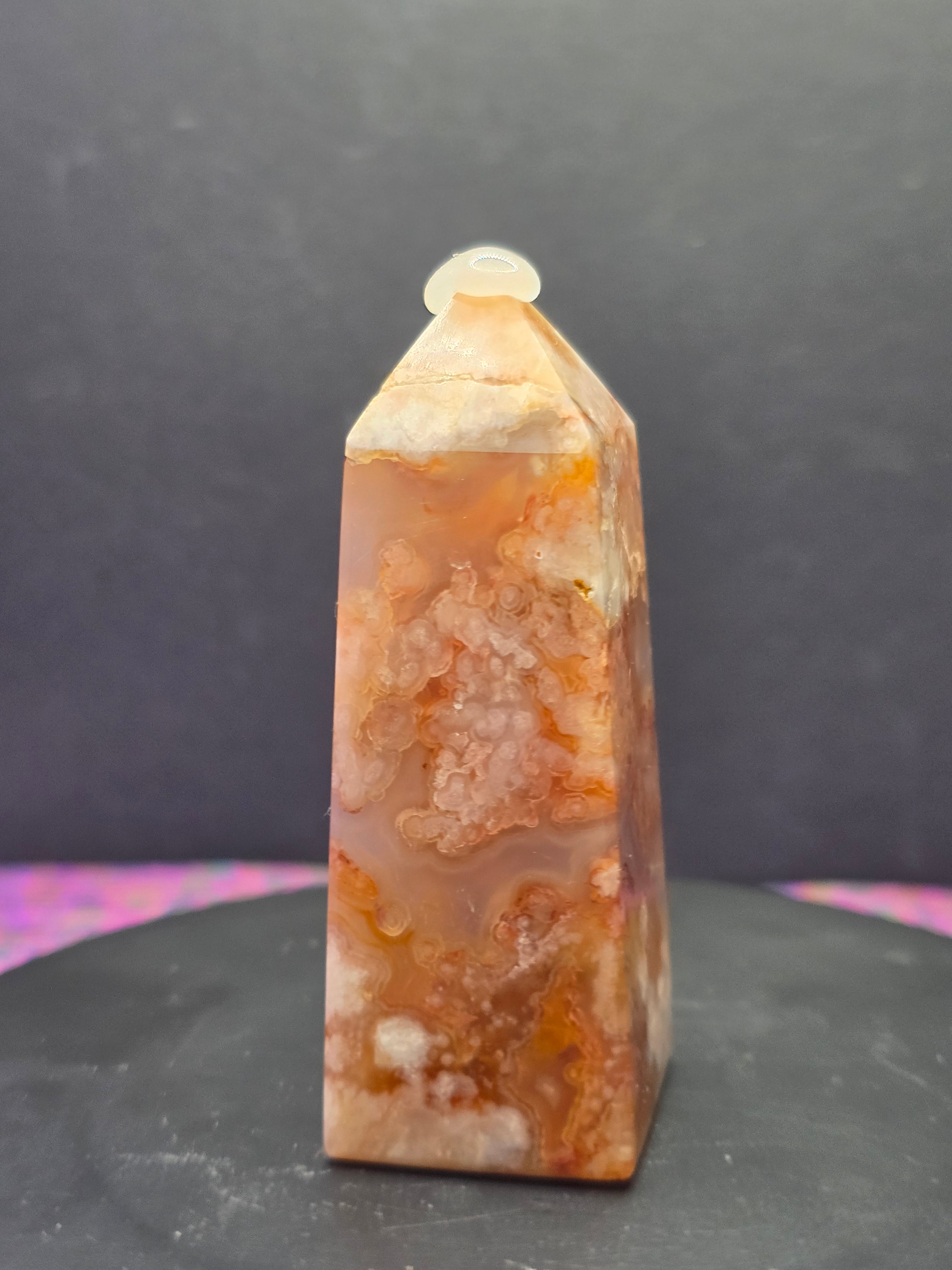Flower Agate Carnelian Tower A