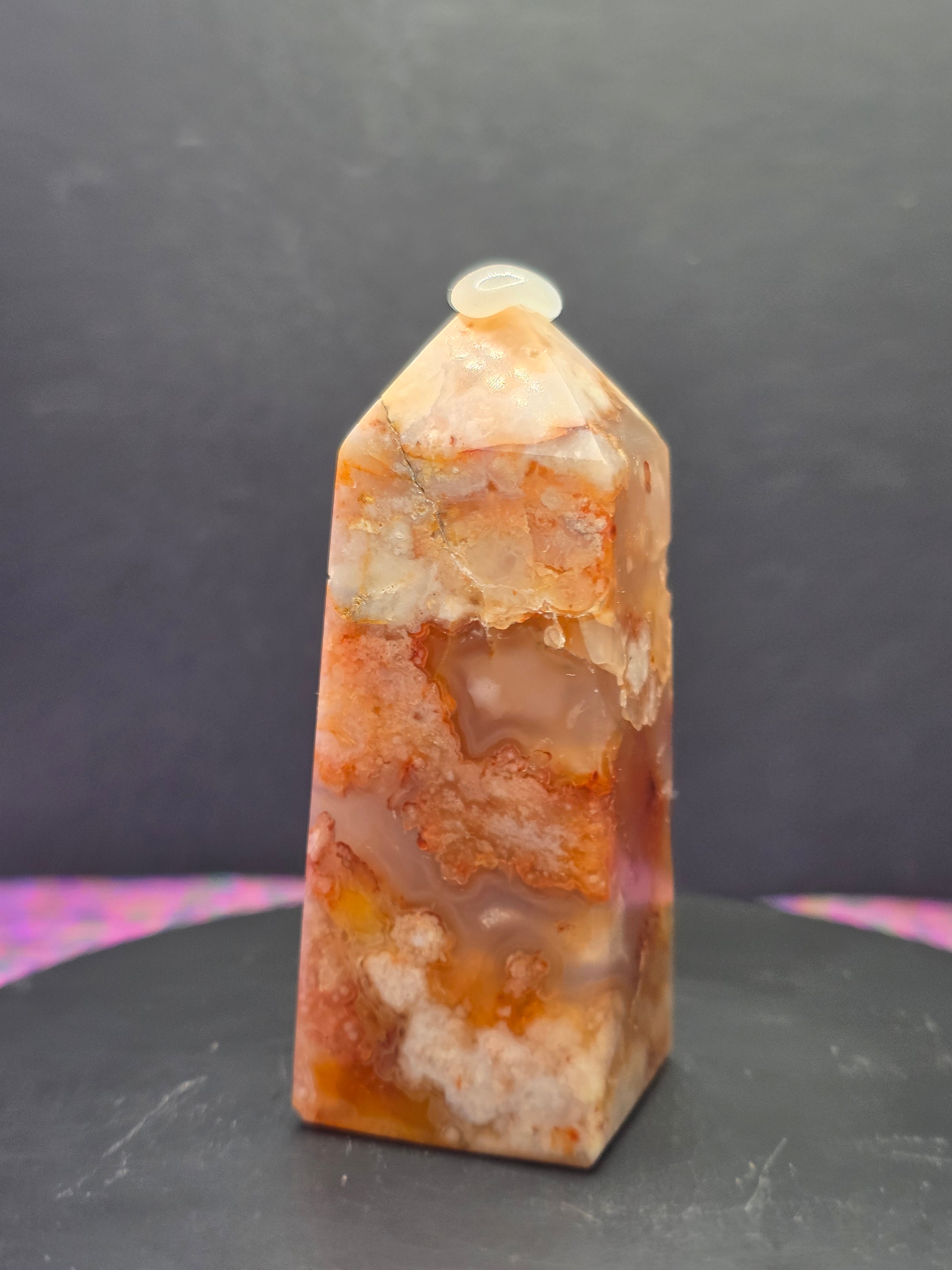 Flower Agate Carnelian Tower A