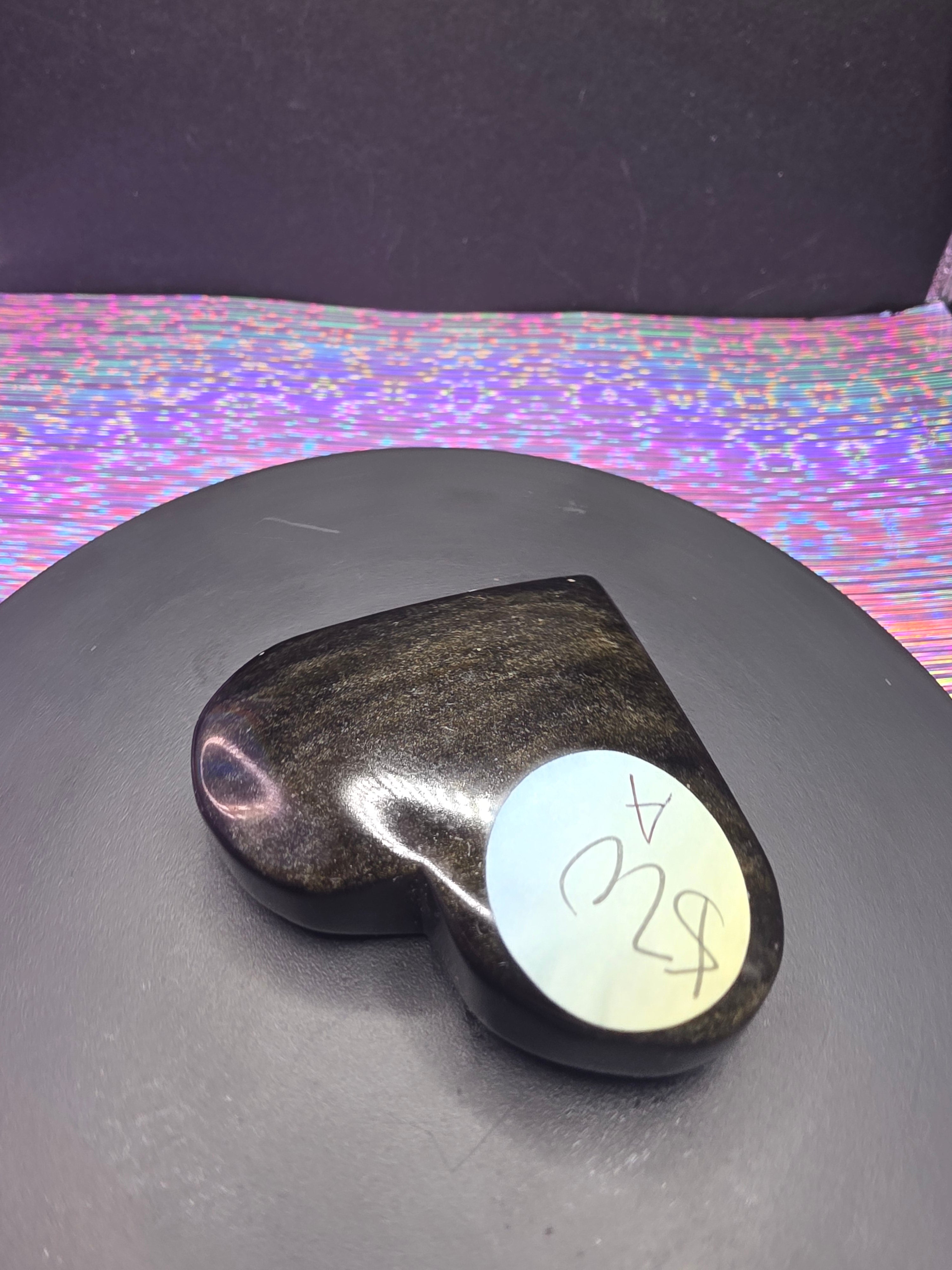 Gold Sheen Obsidian Heart A