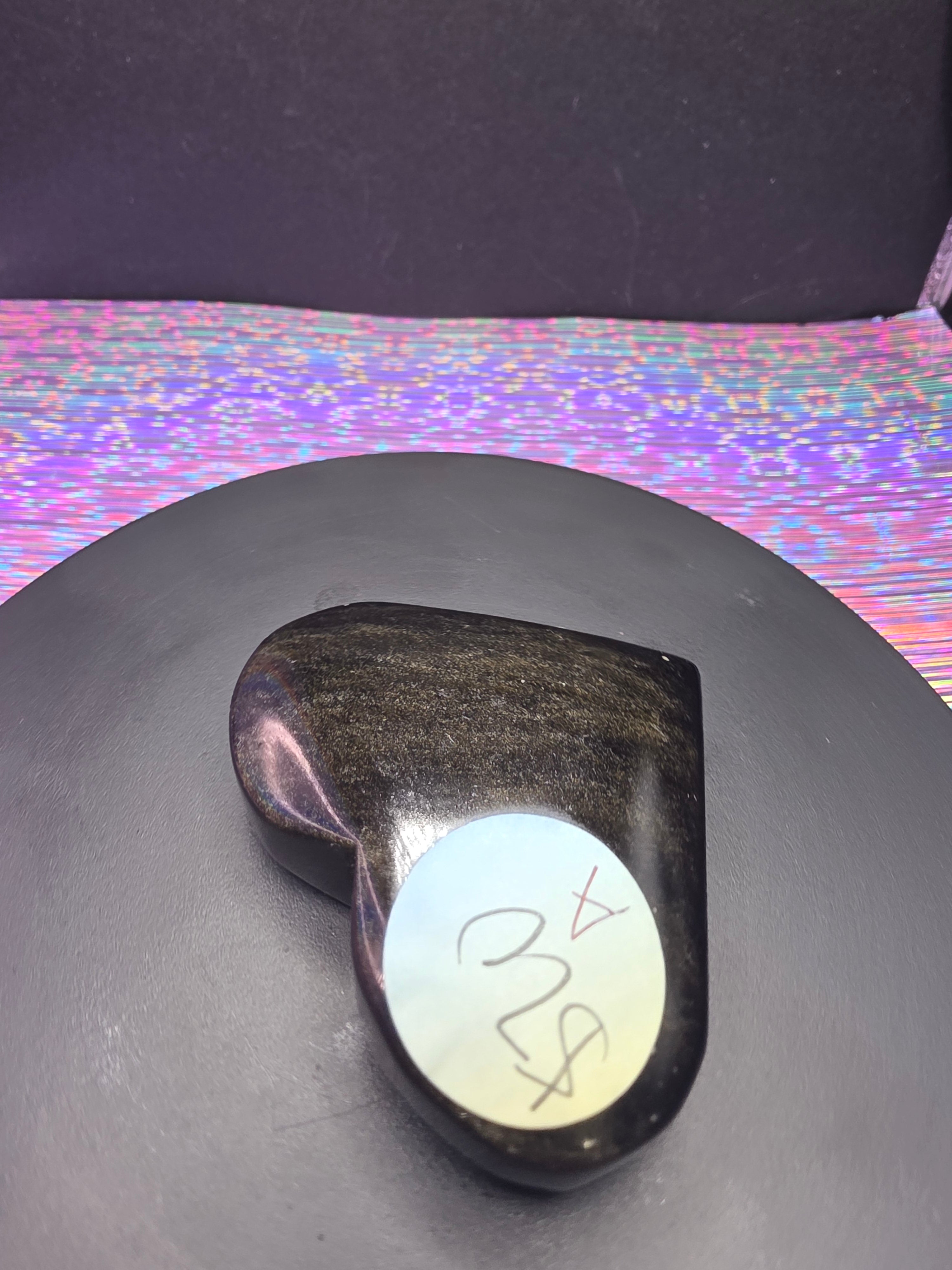 Gold Sheen Obsidian Heart A