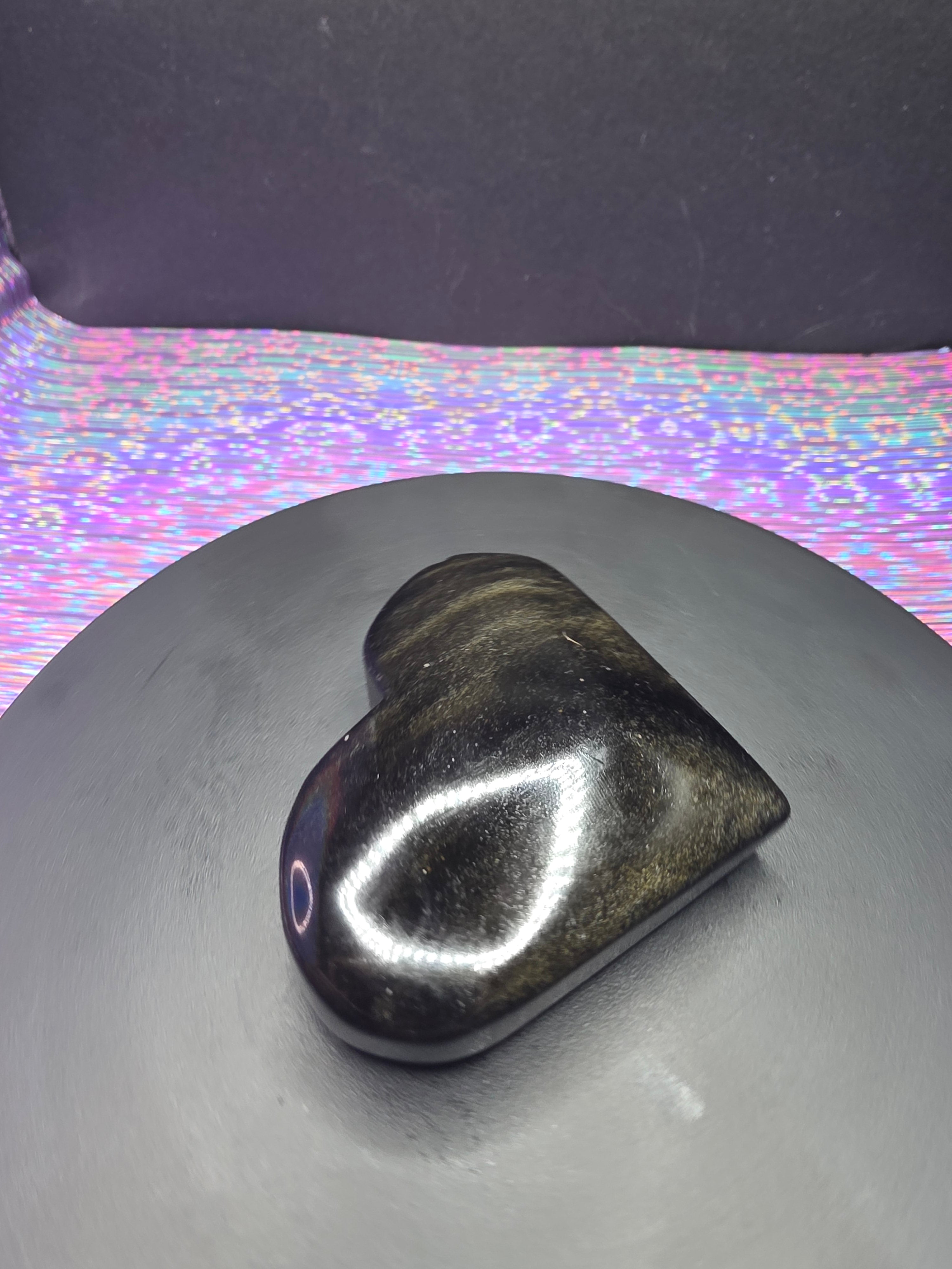 Gold Sheen Obsidian Heart A