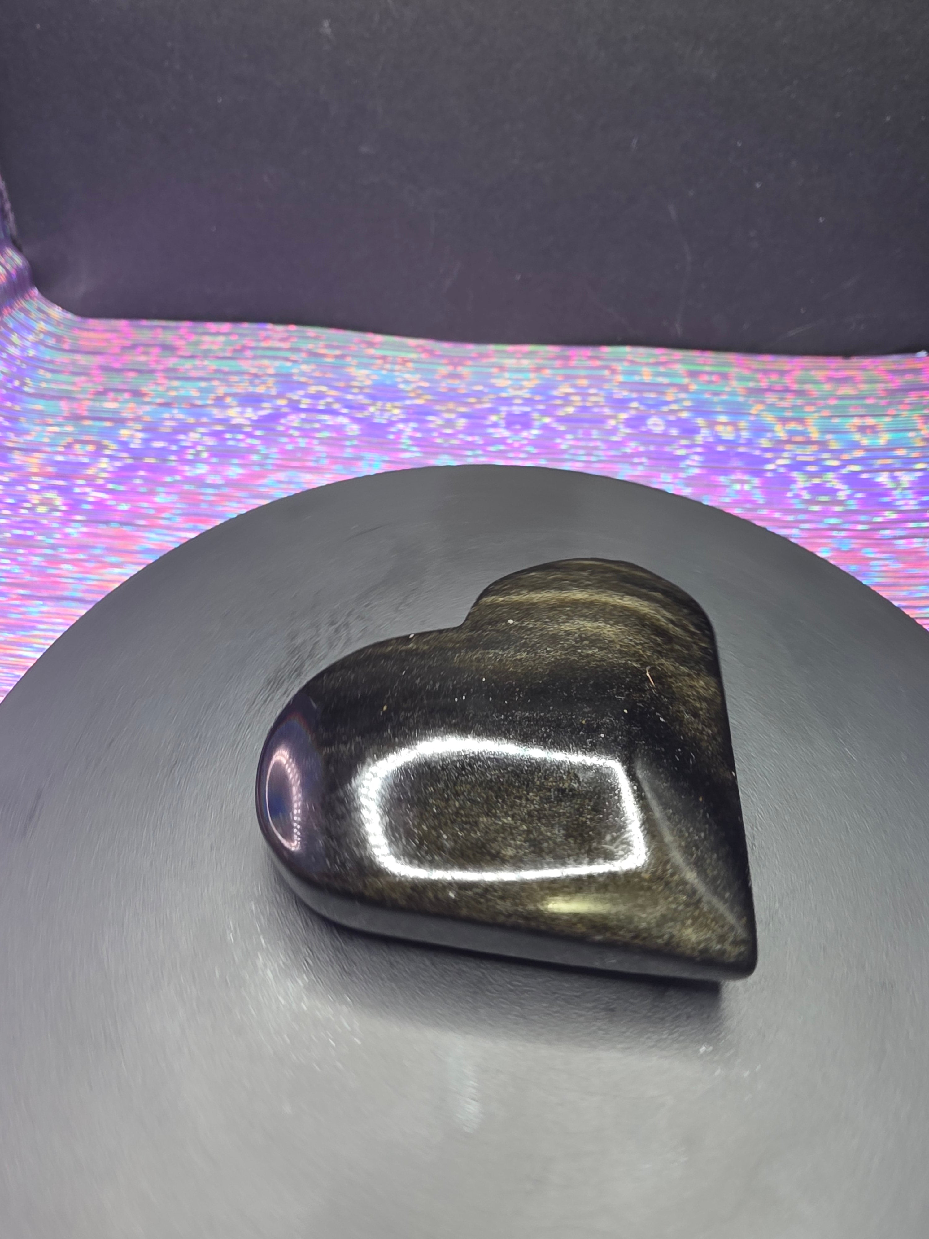 Gold Sheen Obsidian Heart A