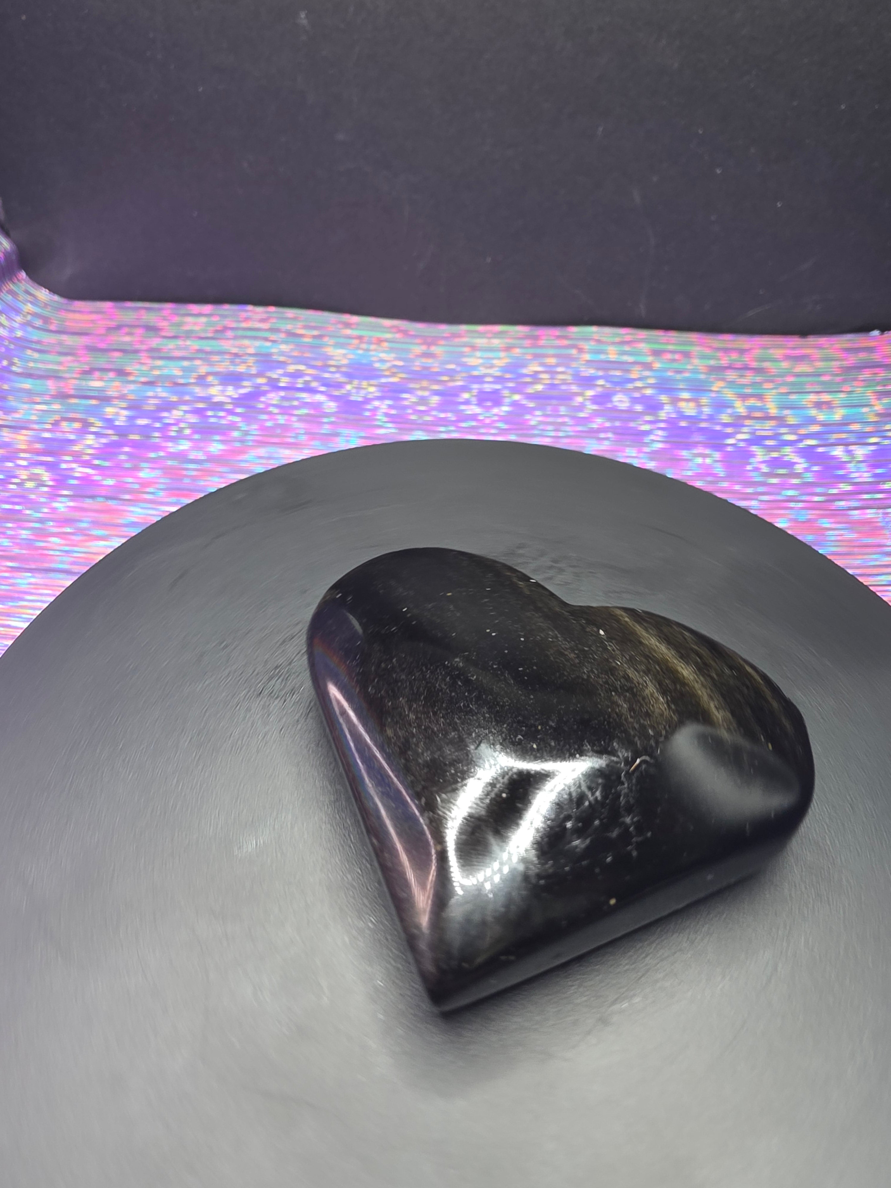 Gold Sheen Obsidian Heart A