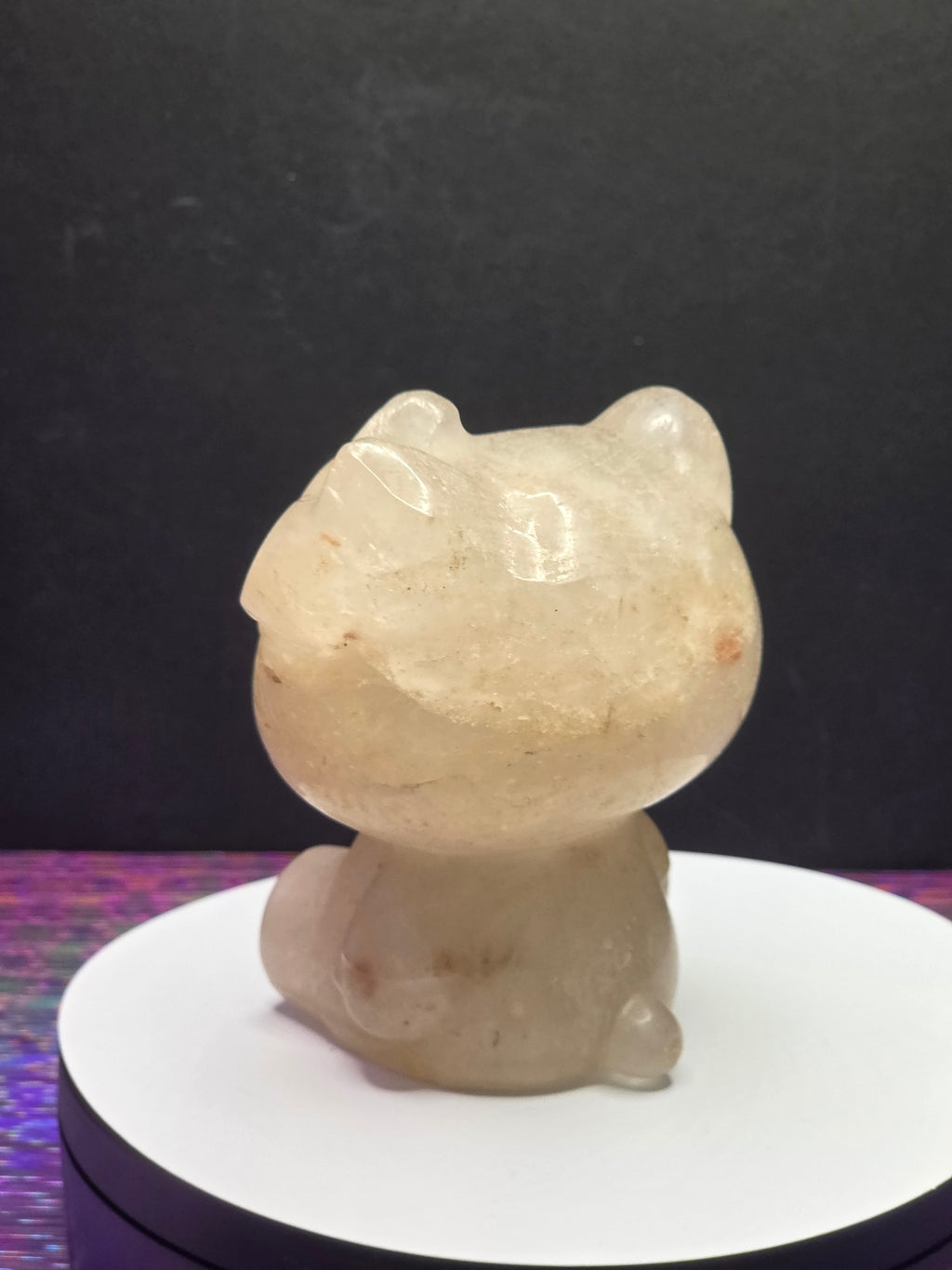 Large Clear Quartz Hello Kitty with Hematite Inclusions