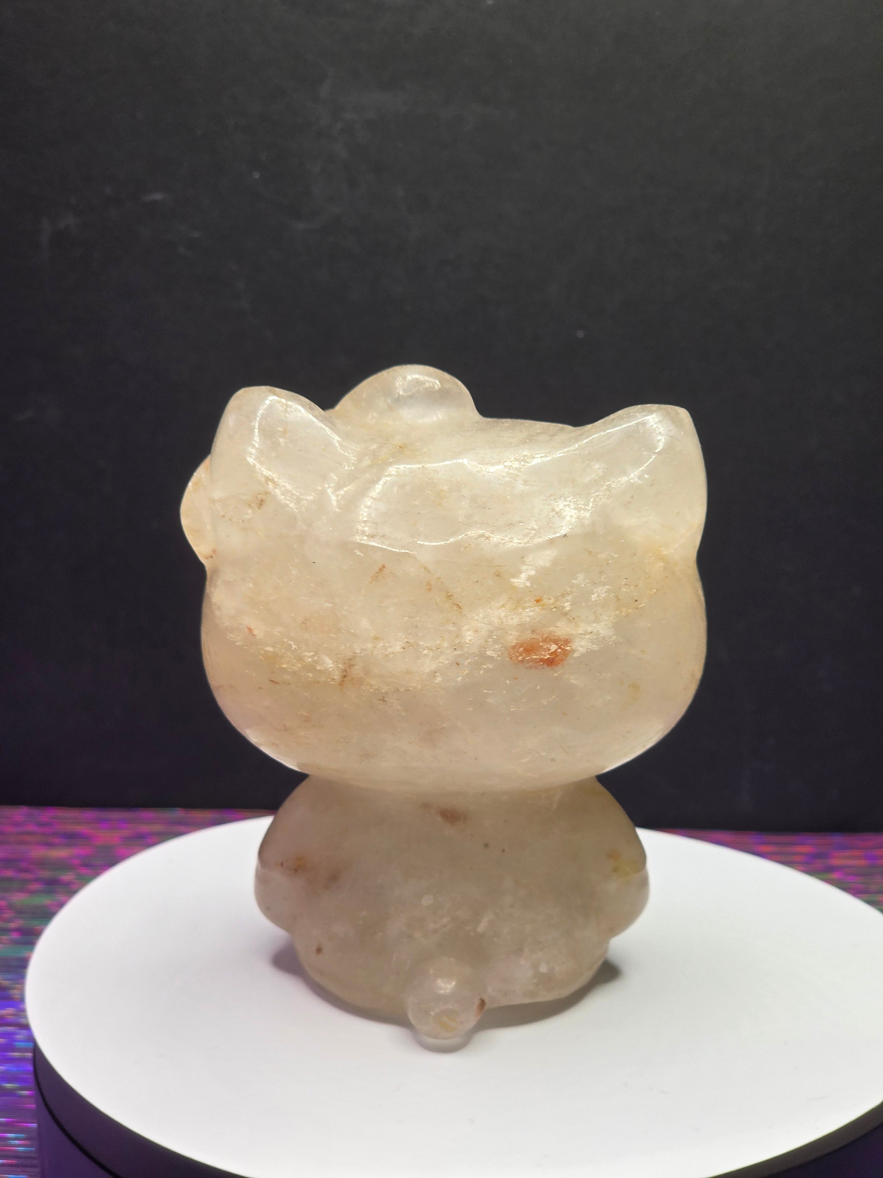 Large Clear Quartz Hello Kitty with Hematite Inclusions