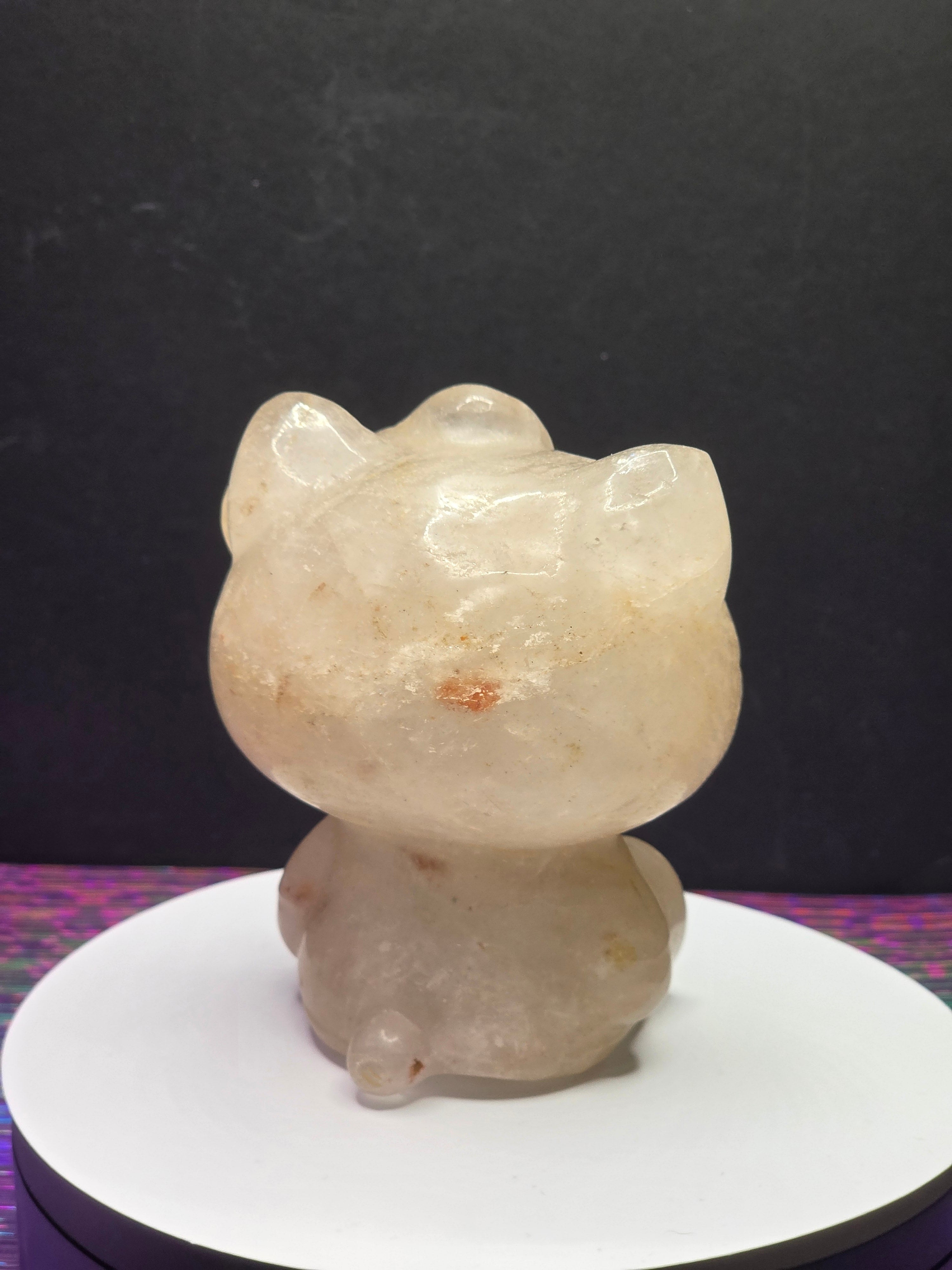 Large Clear Quartz Hello Kitty with Hematite Inclusions