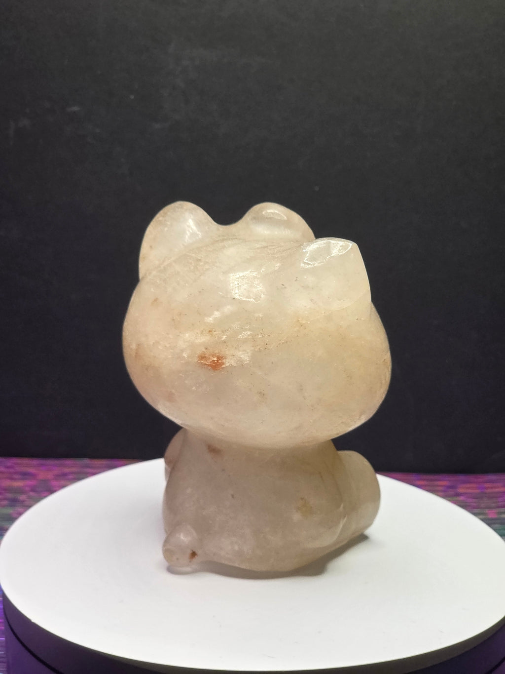 Large Clear Quartz Hello Kitty with Hematite Inclusions