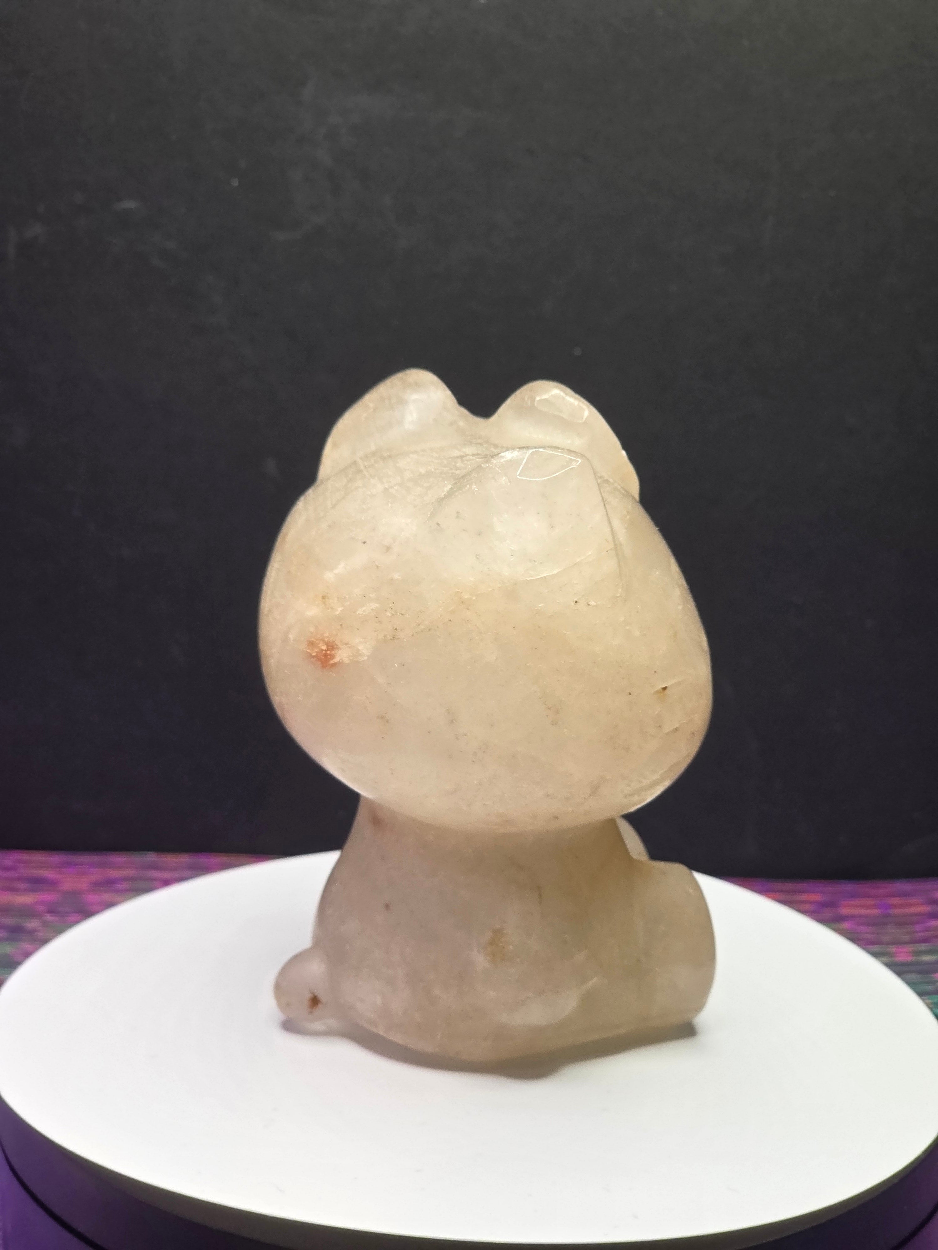 Large Clear Quartz Hello Kitty with Hematite Inclusions