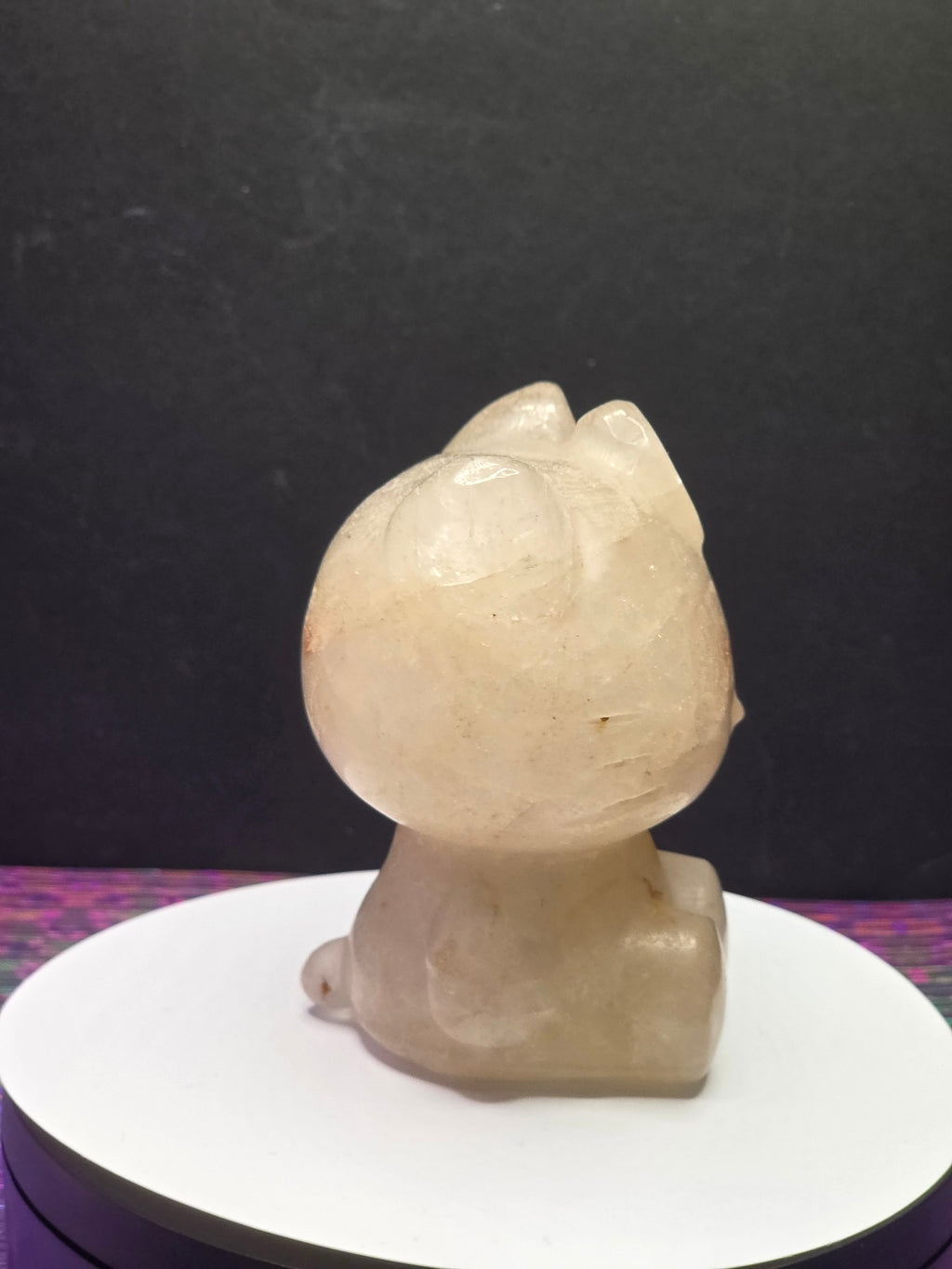 Large Clear Quartz Hello Kitty with Hematite Inclusions