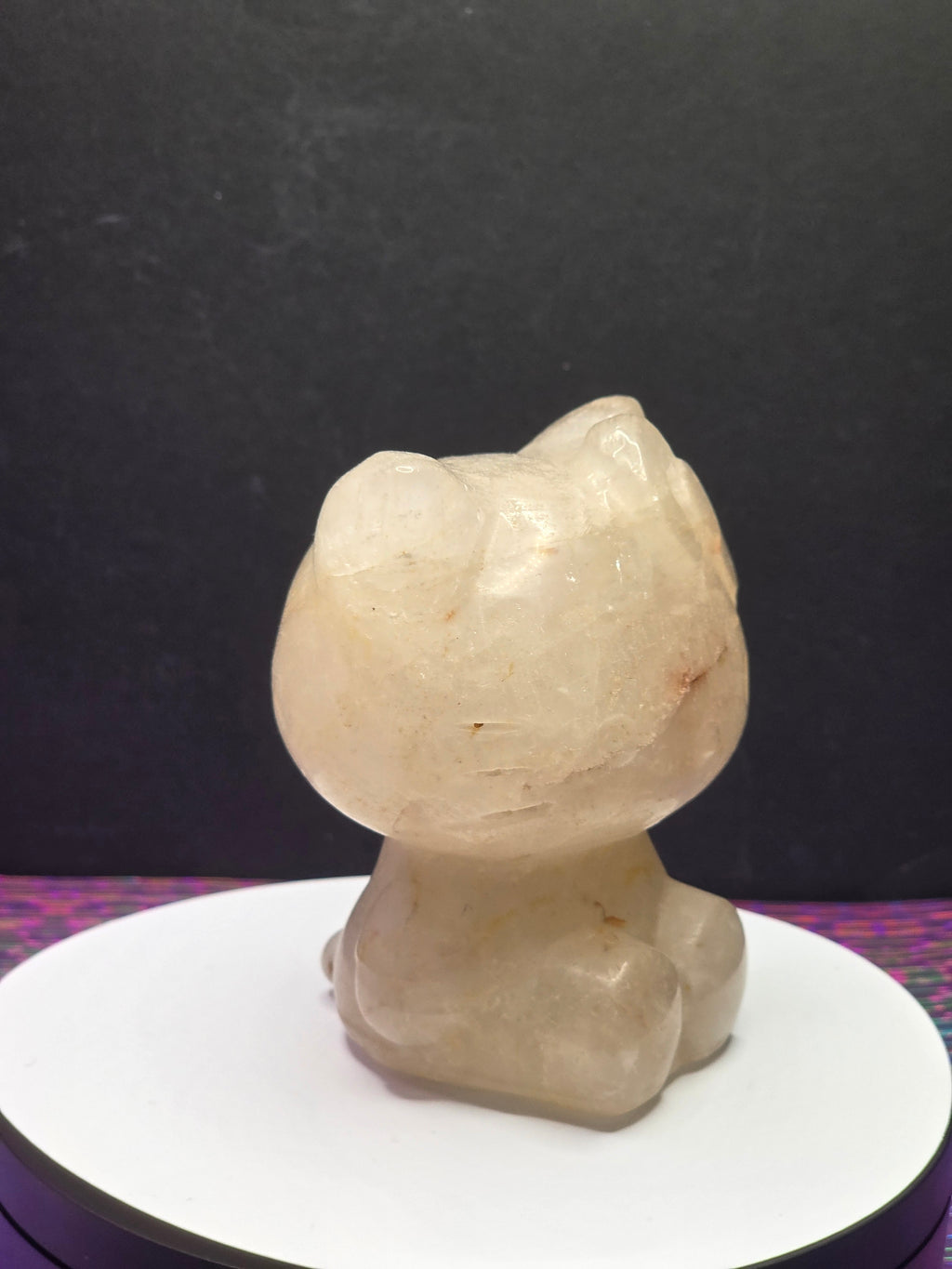 Large Clear Quartz Hello Kitty with Hematite Inclusions